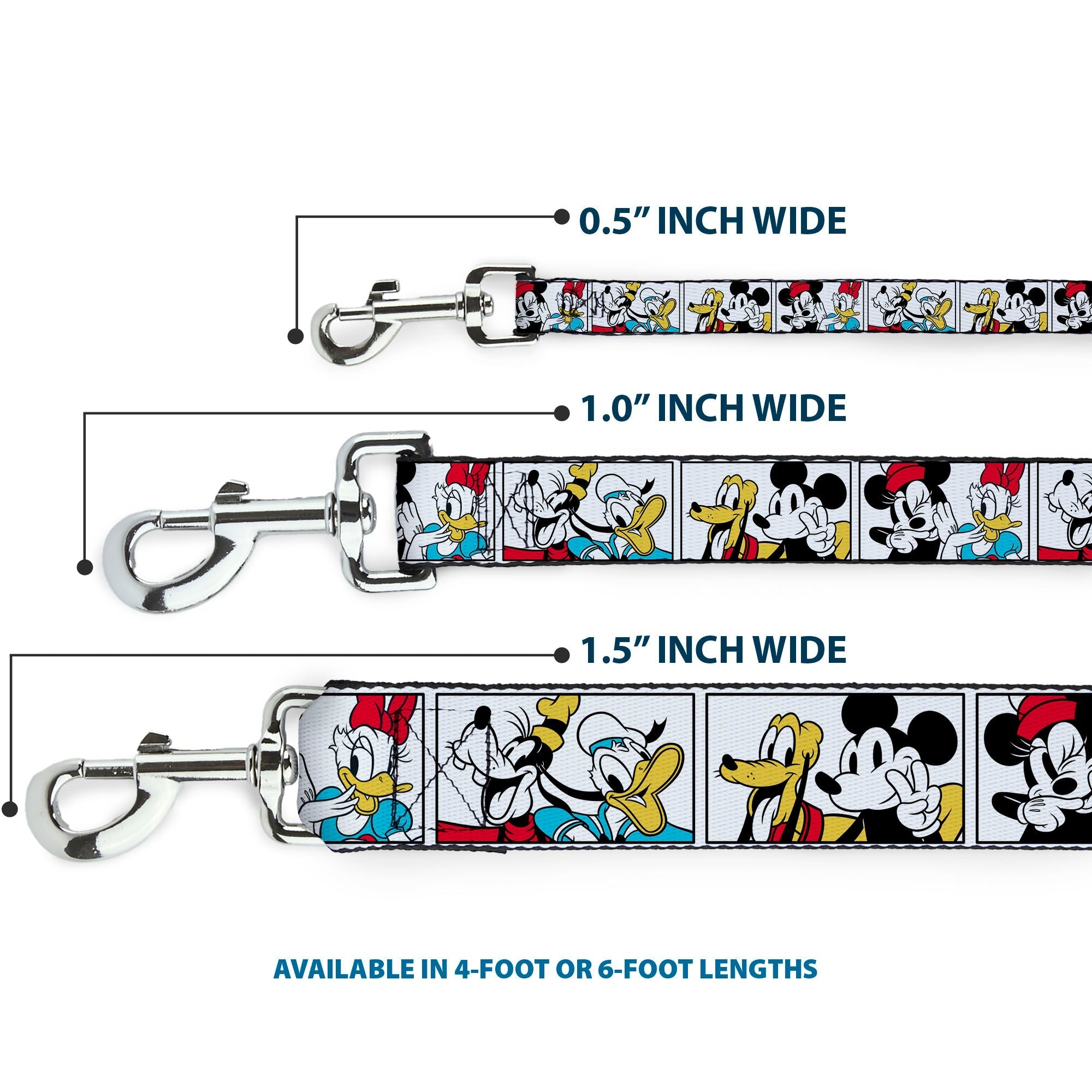 Dog Leash - Sensational Six Buddy Pose Blocks White/Multi Color 