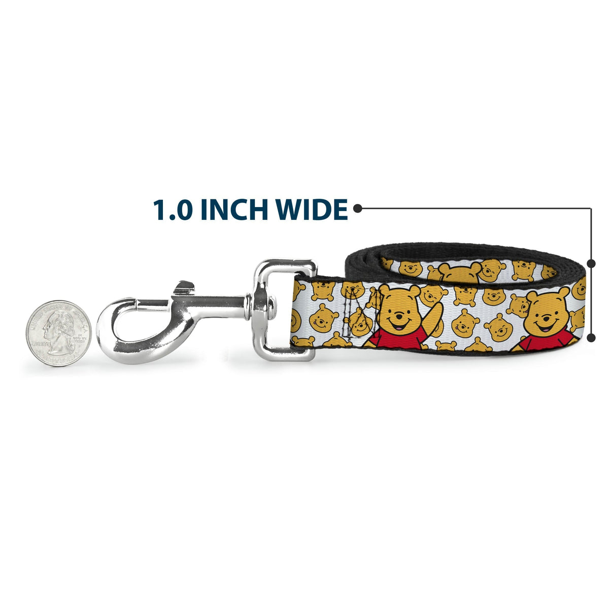 Dog Leash - Winnie the Pooh Chibi Pose and Expressions Scattered White 