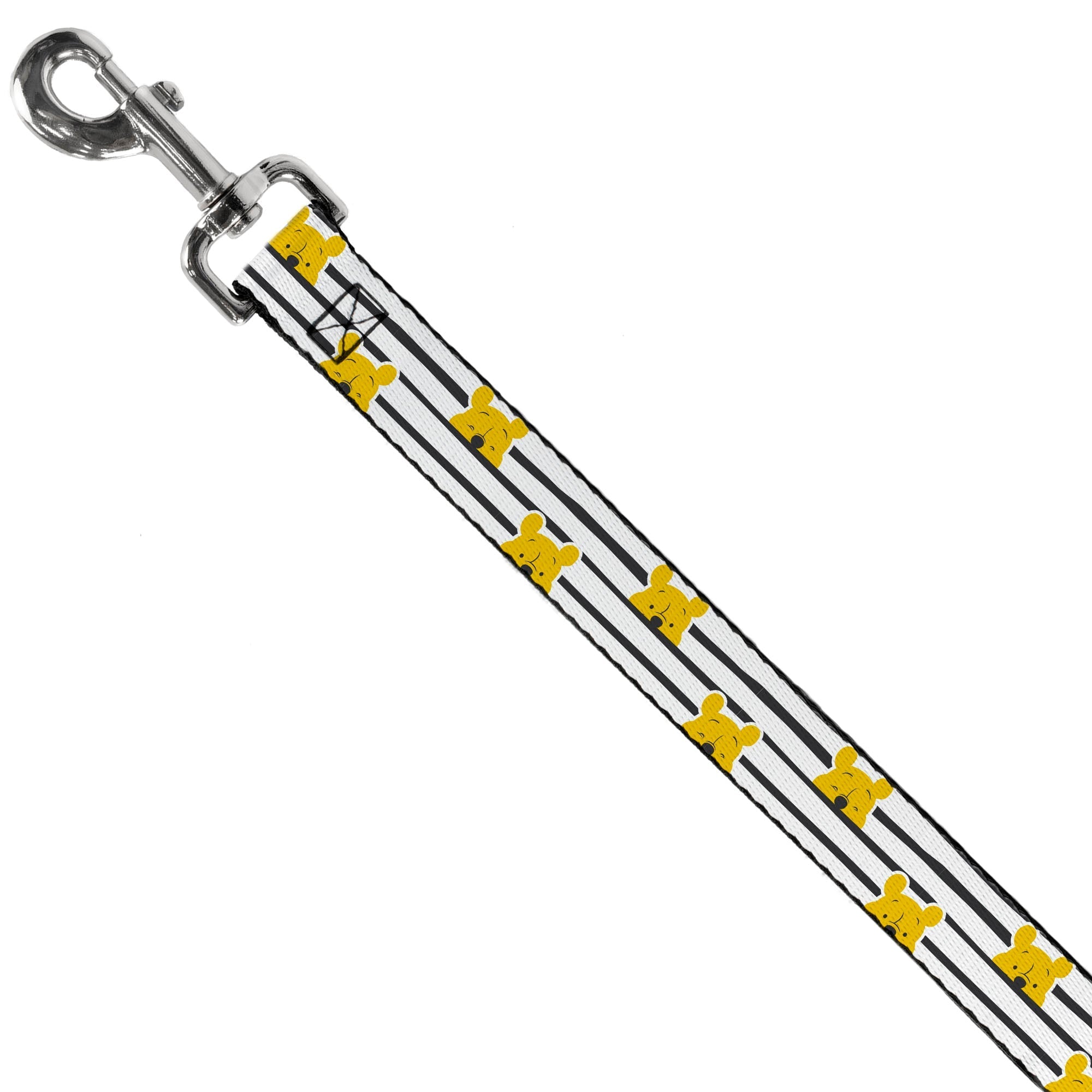 Dog Leash - Winnie the Pooh Peeking Poses Stripe White/Black 