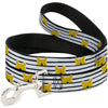 Dog Leash - Winnie the Pooh Peeking Poses Stripe White/Black