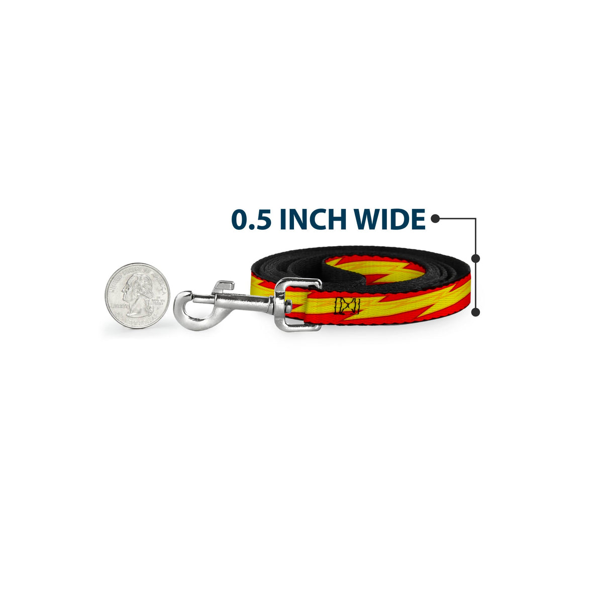 Dog Leash - The Flash Bolt Stripe Reds/Yellows - HT Animal Supply