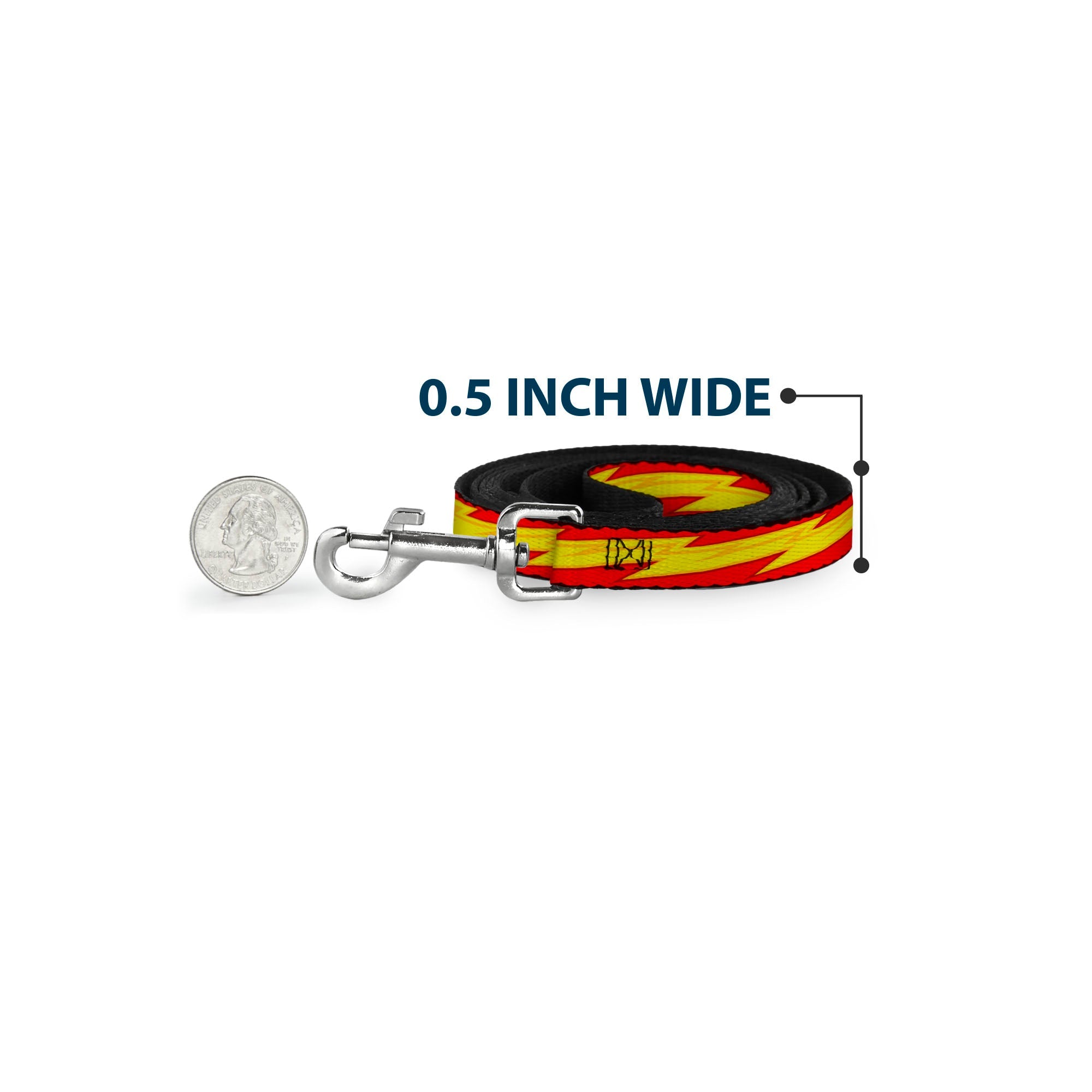 Dog Leash - The Flash Bolt Stripe Reds/Yellows - HT Animal Supply