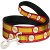 Buckle-Down DC the Flash Logo & Stripe Red/White/Yellow Dog Leash