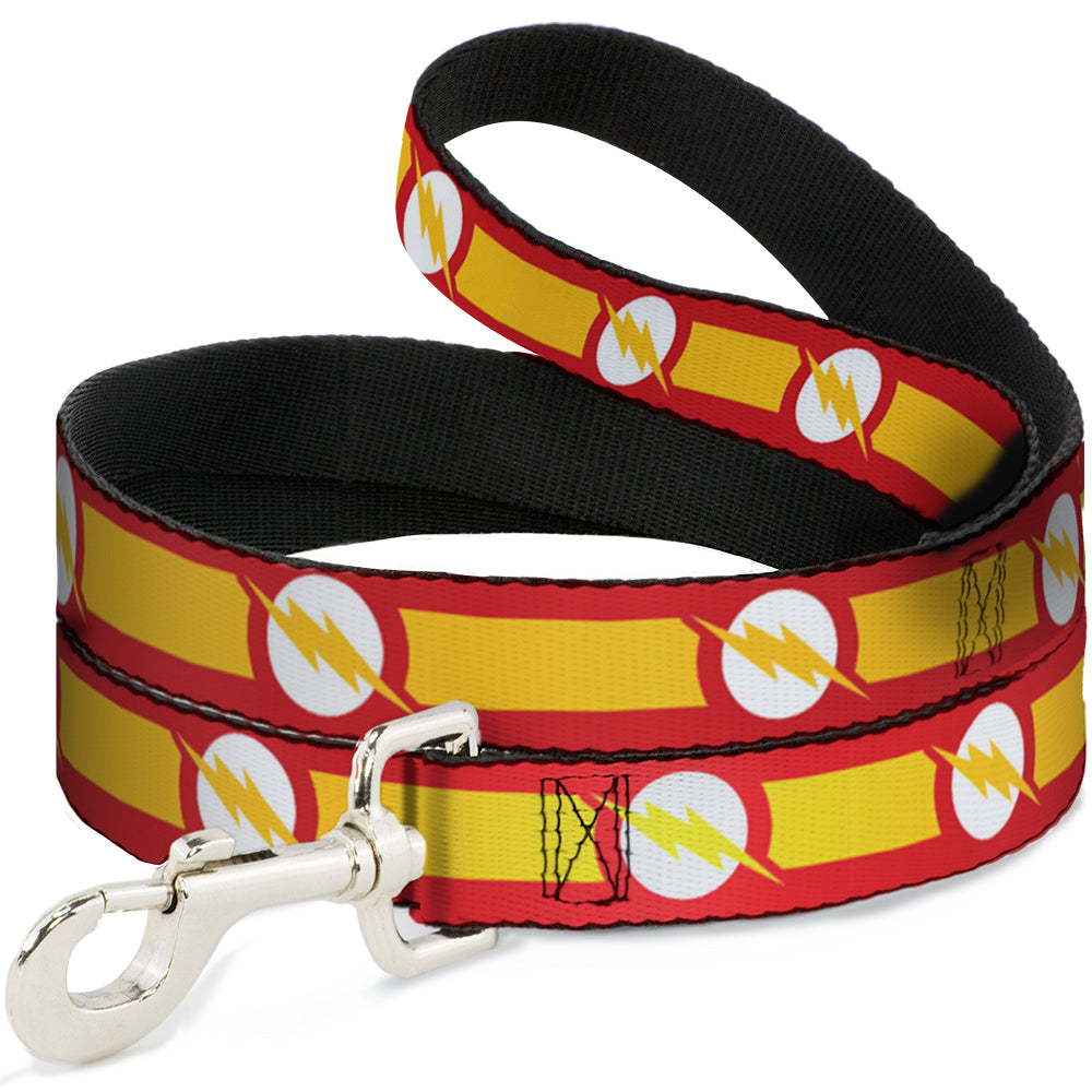 Dog Leash - The Flash Logo7/Stripe Red/White/Yellow 