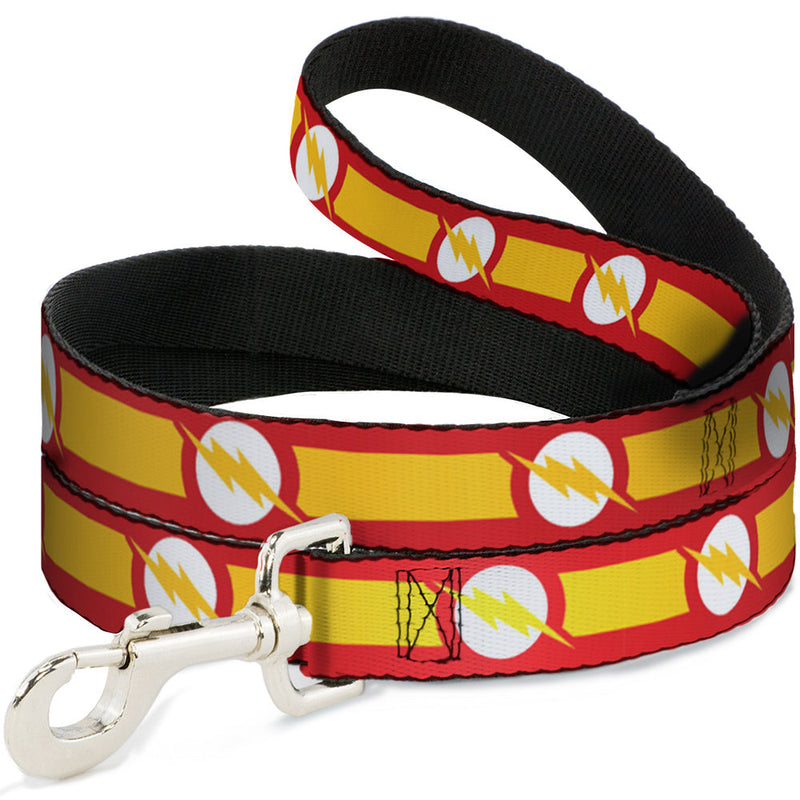Dog Leash - The Flash Logo7/Stripe Red/White/Yellow 
