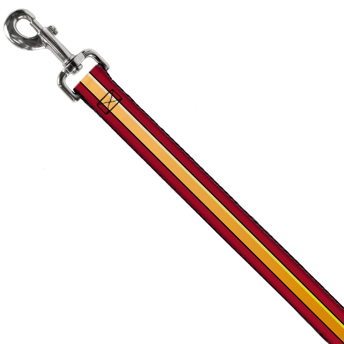 Dog Leash - The Flash Stripe Burgundy/Gold 