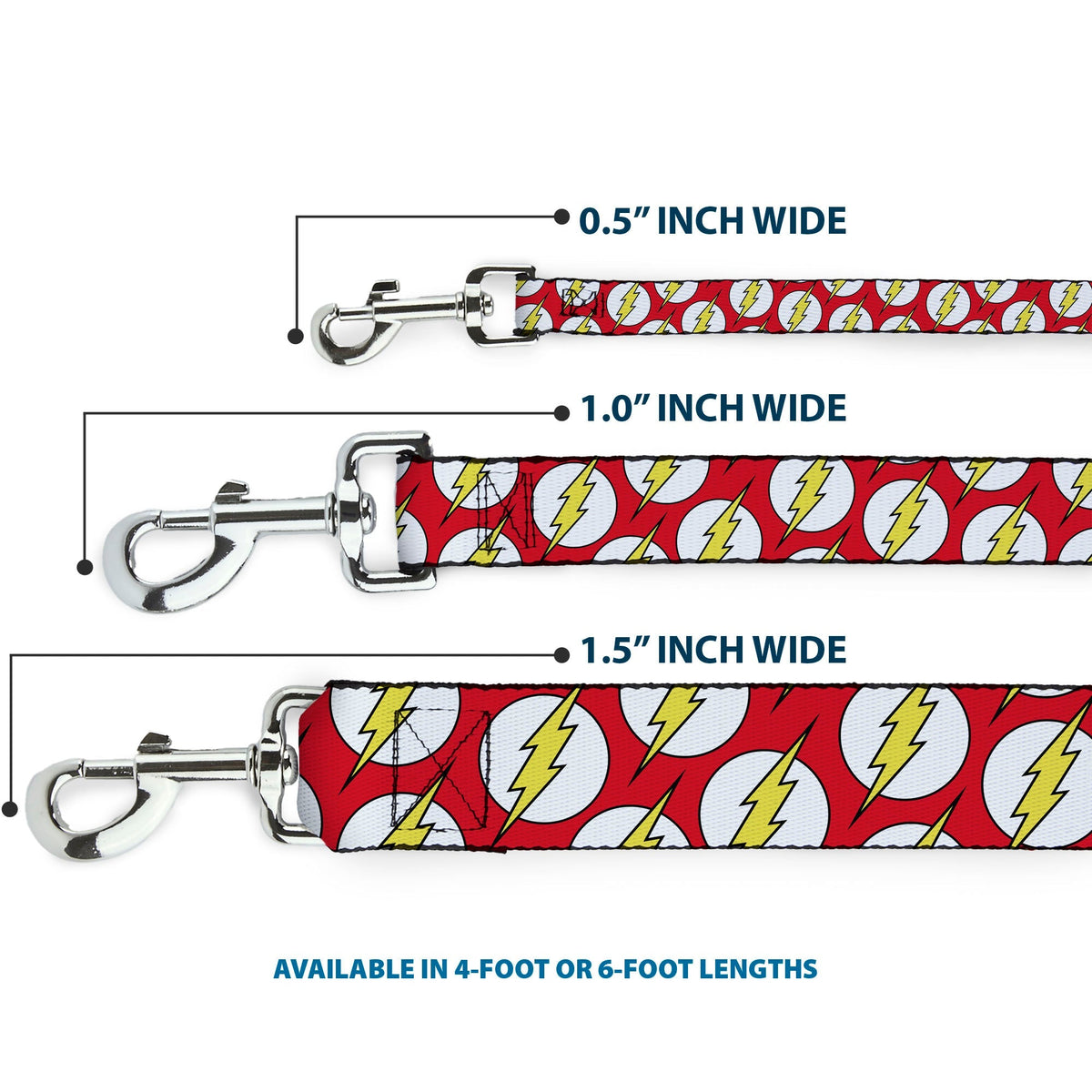 Dog Leash - Flash Logo Scattered Red/White/Yellow 