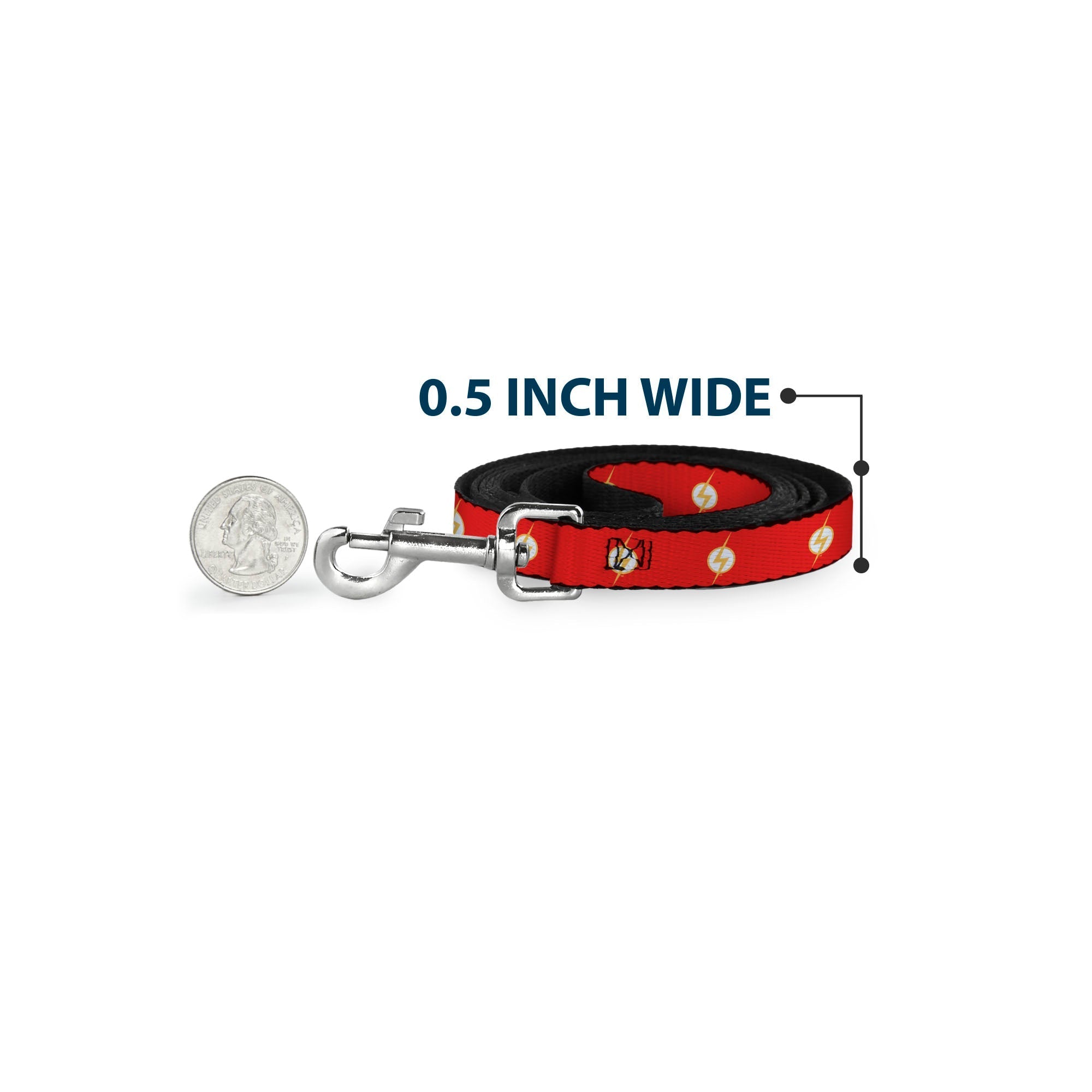 Dog Leash - DC League of Super-Pets Flash Bolt Logo Red/Yellow/White
