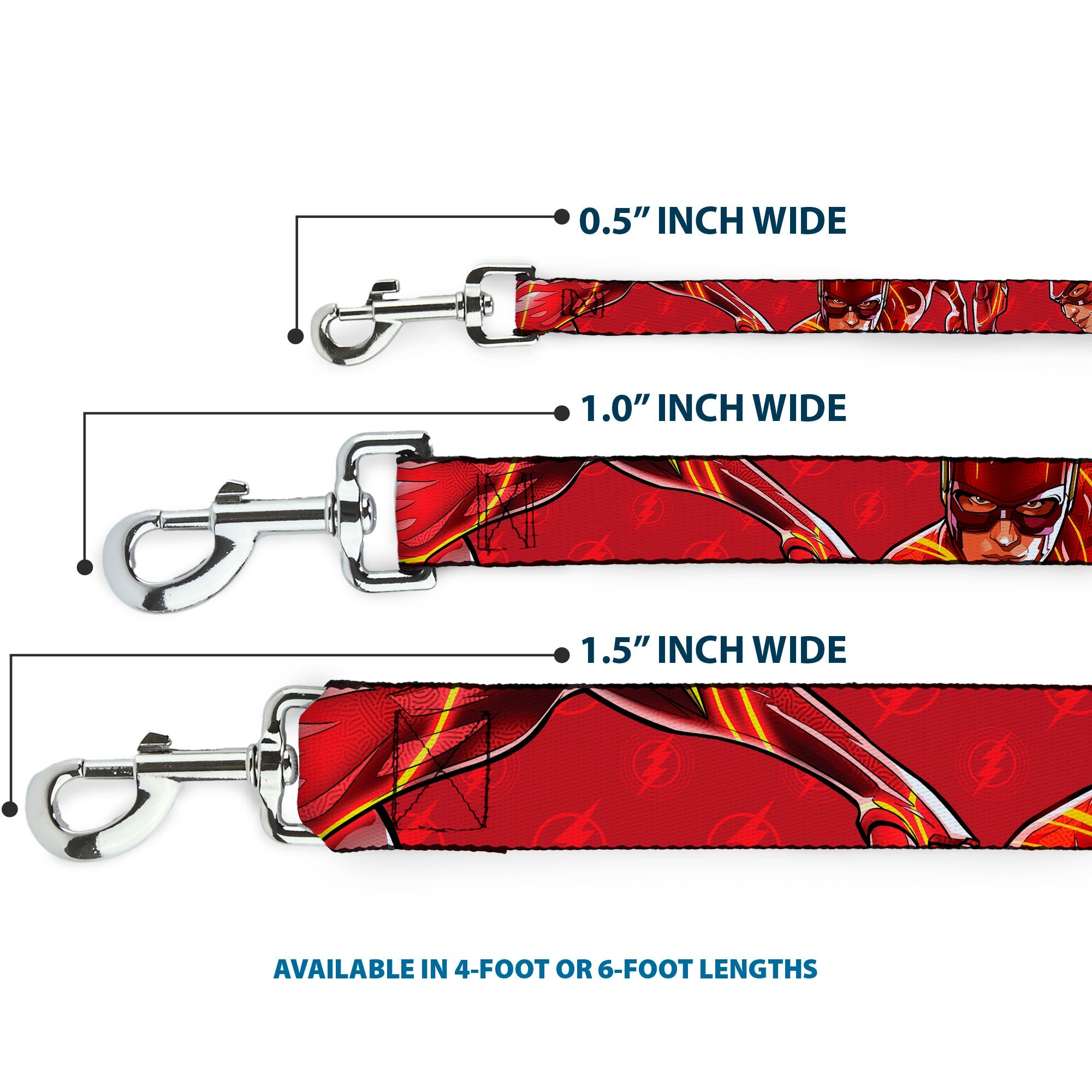 Dog Leash - The Flash 2023 2-Poses Close-Up Reds - HT Animal Supply