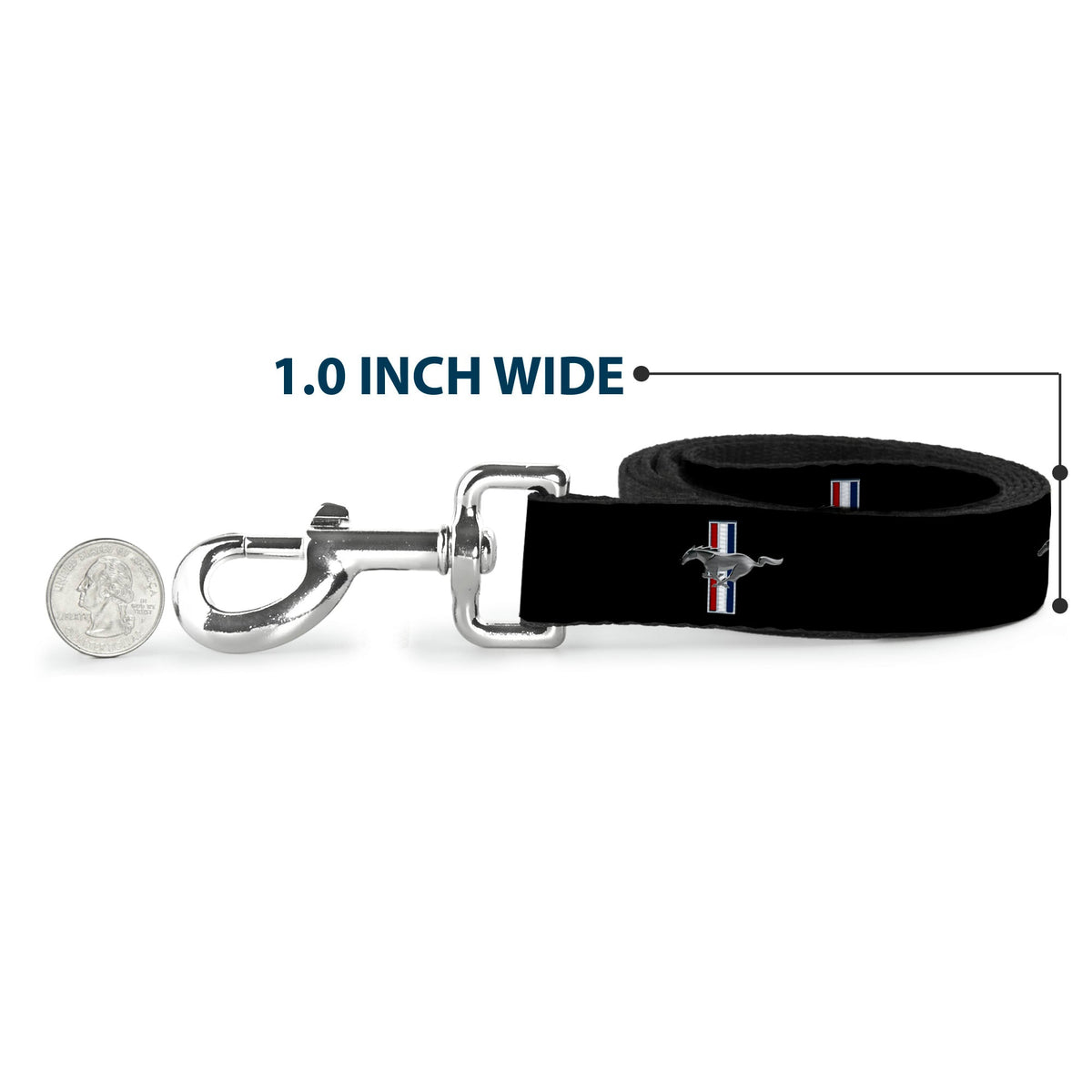 Dog Leash - Ford Mustang w/Bars Logo REPEAT - HT Animal Supply