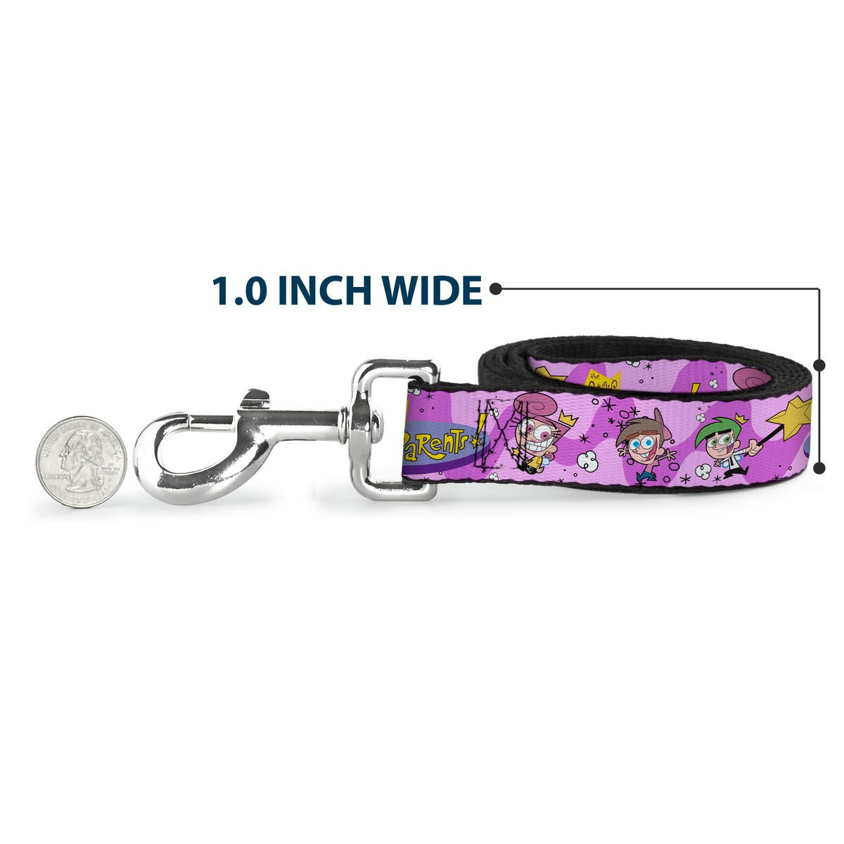 Dog Leash - THE FAIRLY ODDPARENTS Timmy with Cosmo and Wanda Group Pose Pinks 
