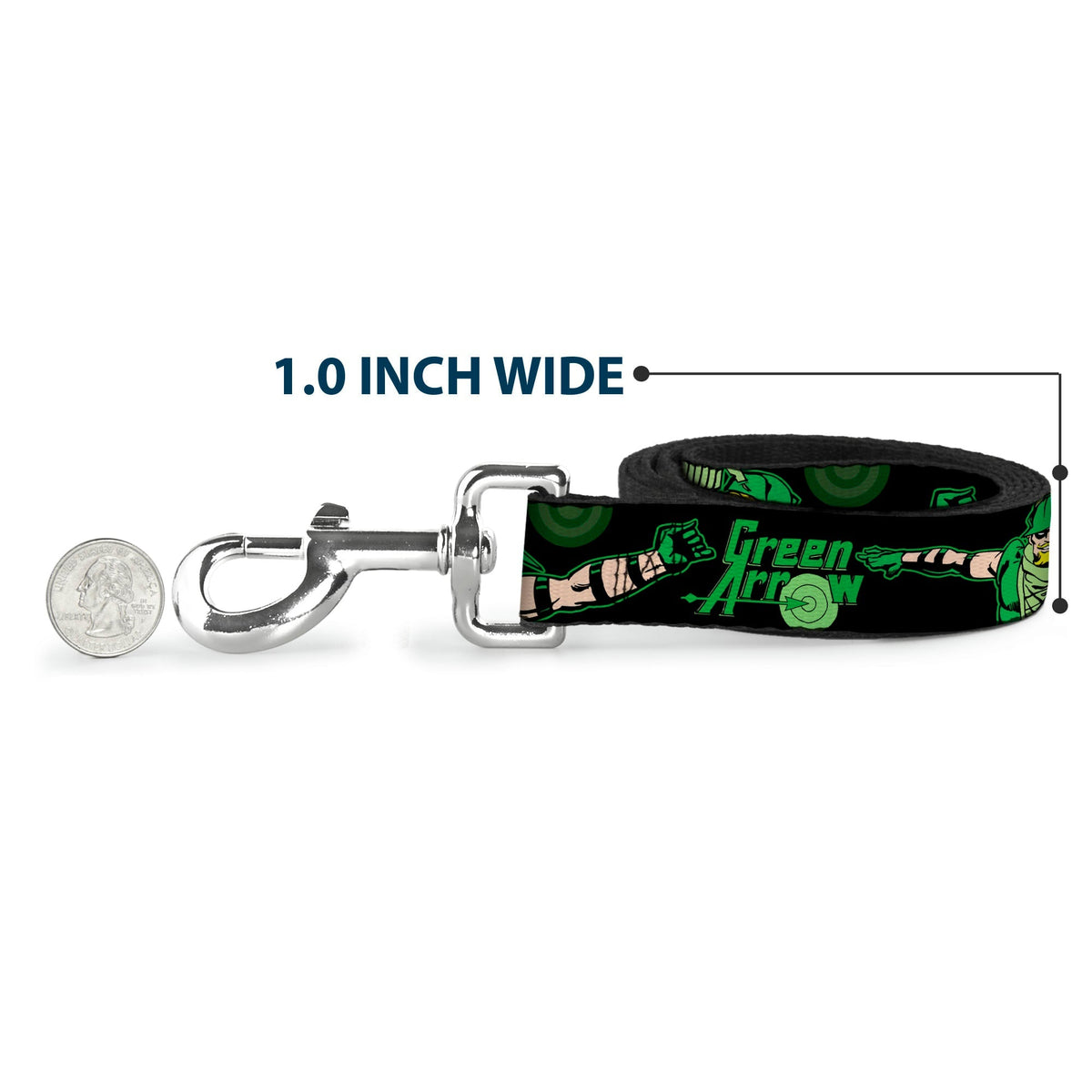 Dog Leash - GREEN ARROW Action Poses Targets Black Greens 