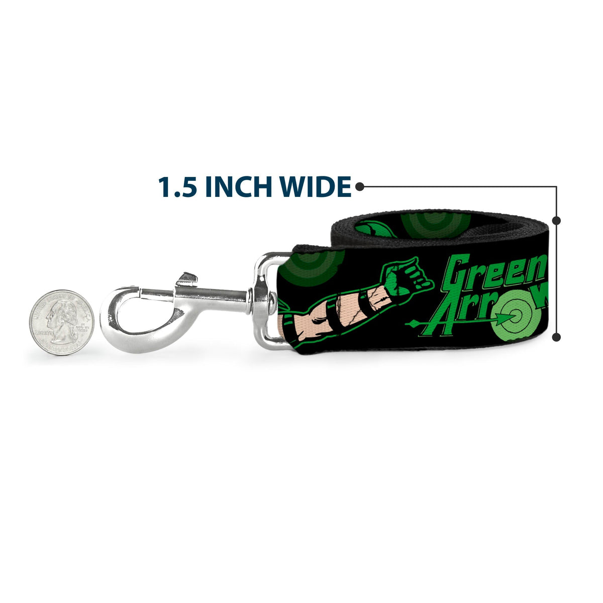 Dog Leash - GREEN ARROW Action Poses Targets Black Greens 
