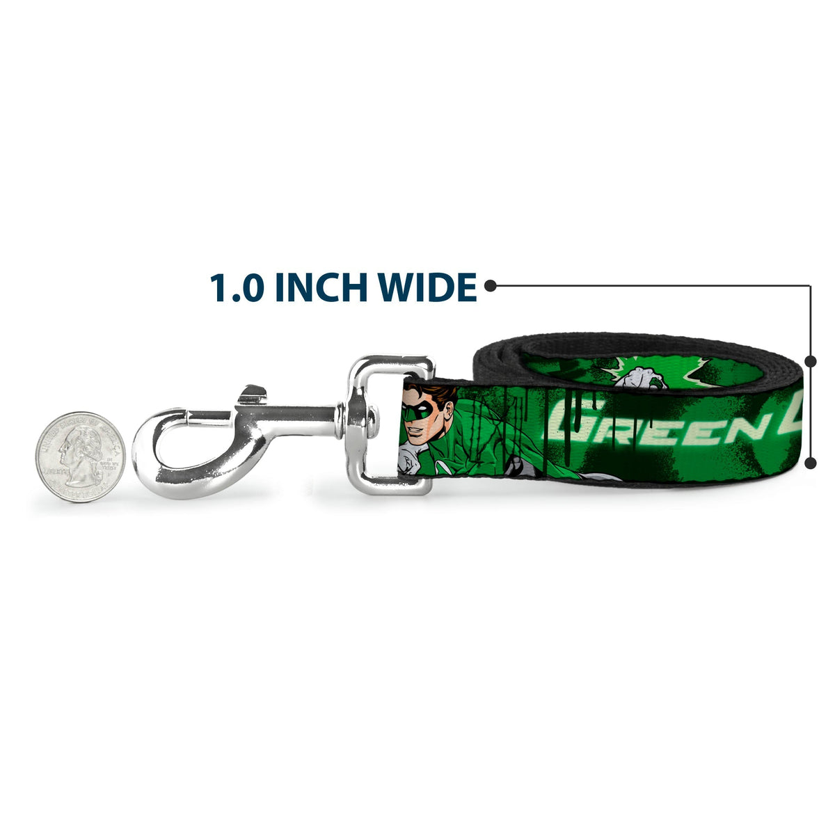 Dog Leash - Green Lantern Green Glow w/Text 