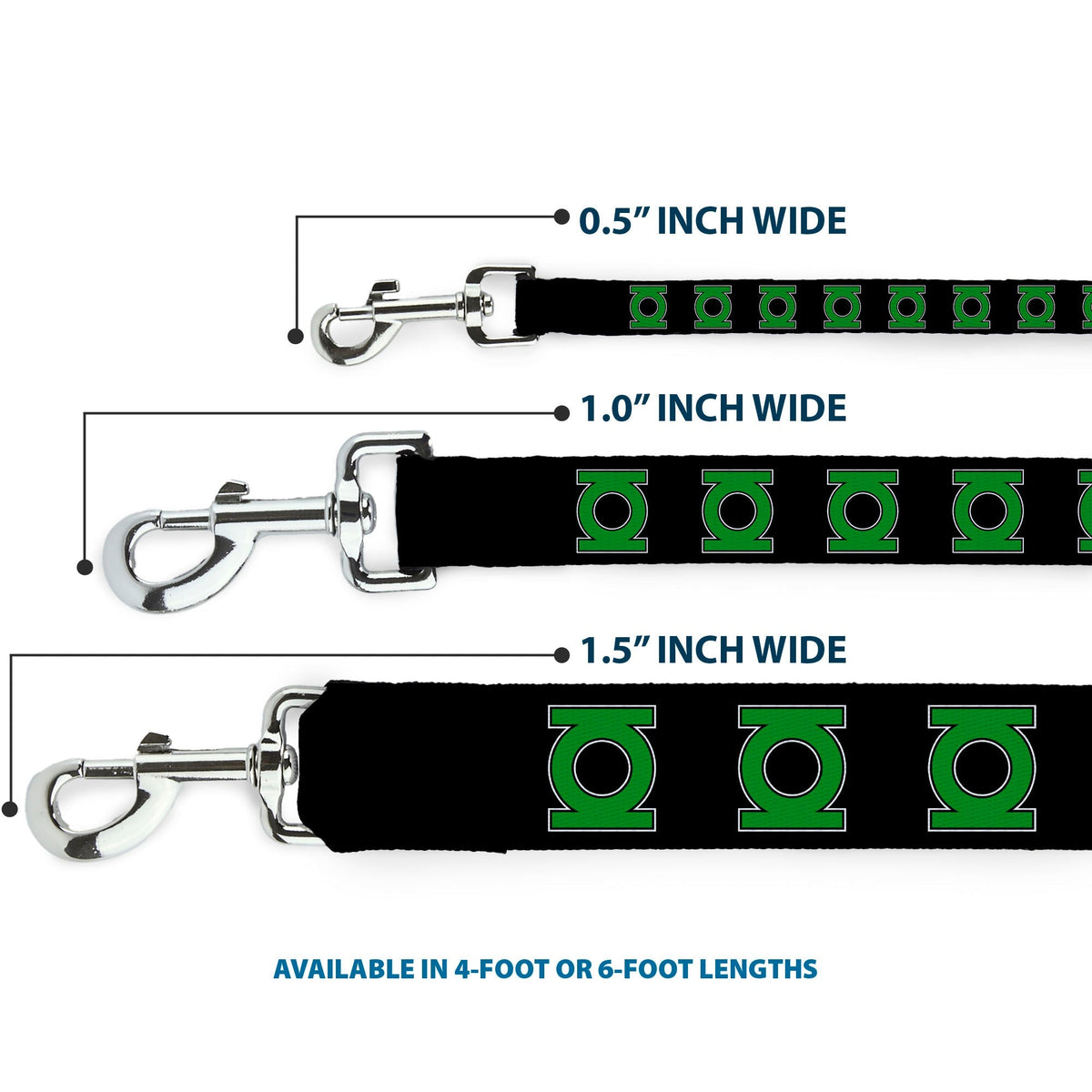 Dog Leash - Green Lantern Logo Black/Green 