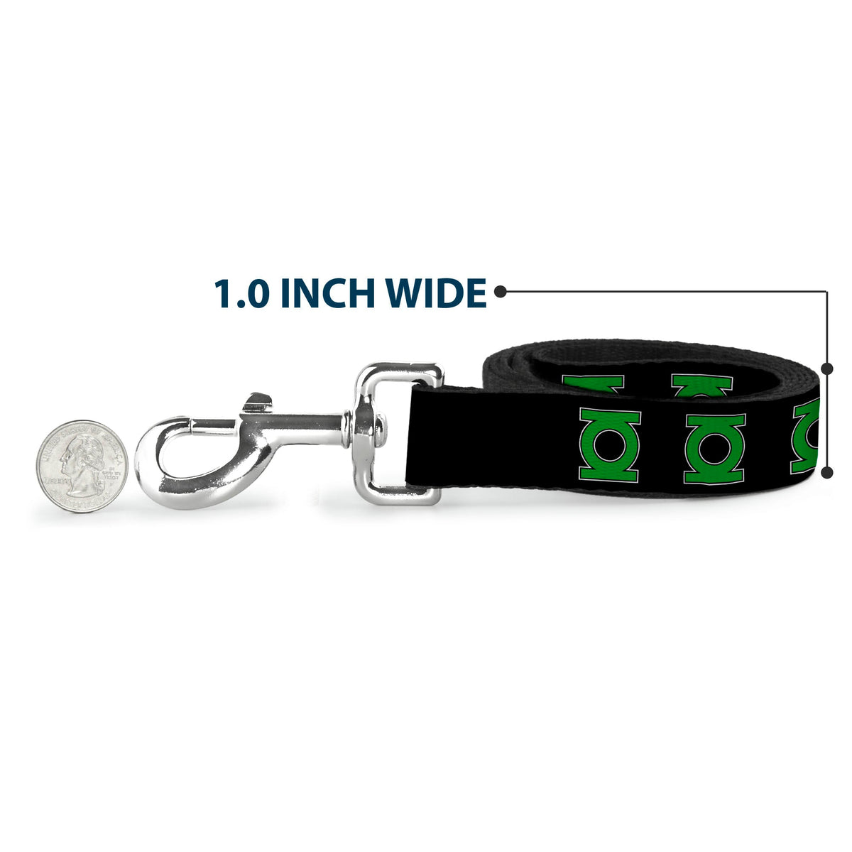 Dog Leash - Green Lantern Logo Black/Green 