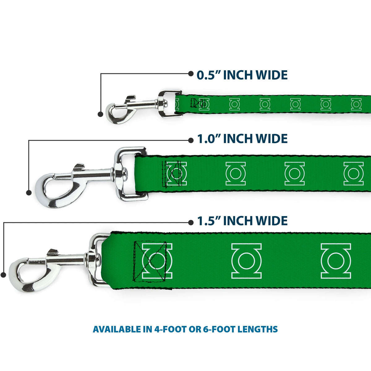 Dog Leash - Green Lantern Logo Green/White 