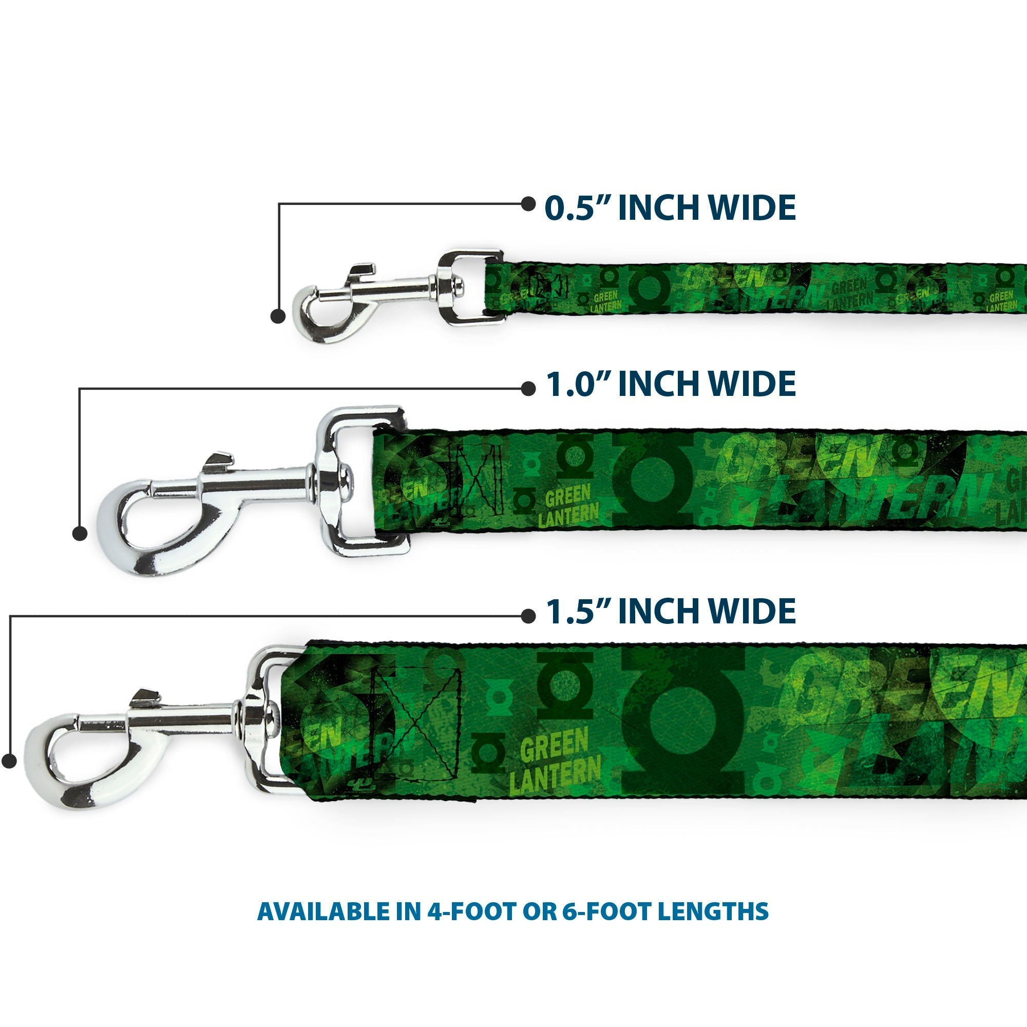 Dog Leash - GREEN LANTERN/Logo Collage Weathered Greens