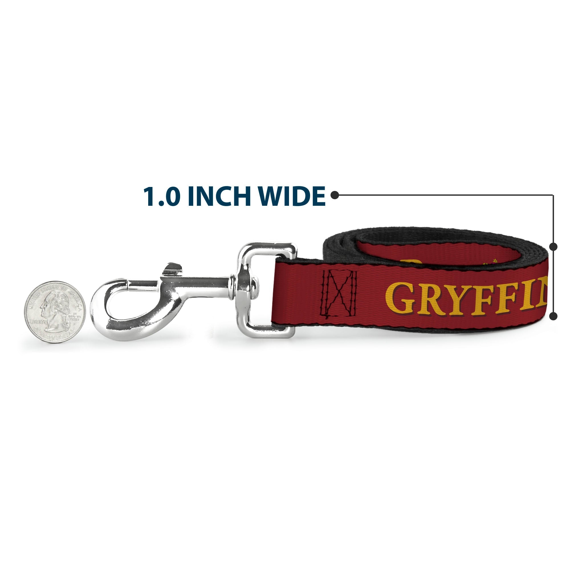 Dog Leash - Harry Potter GRYFFINDOR & Crest Black/Red - HT Animal Supply