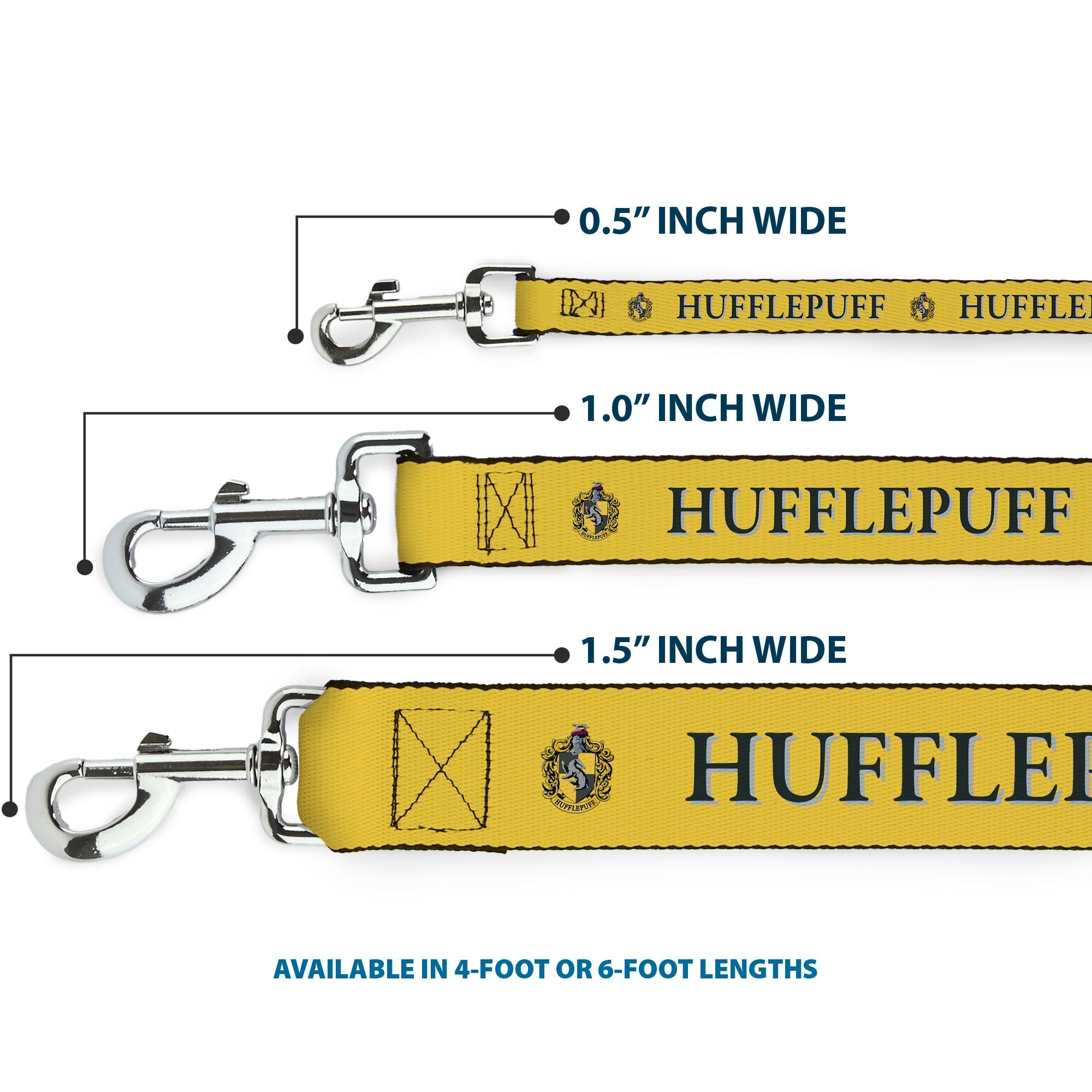 Dog Leash - Harry Potter HUFFLEPUFF & Crest Yellow/Black 