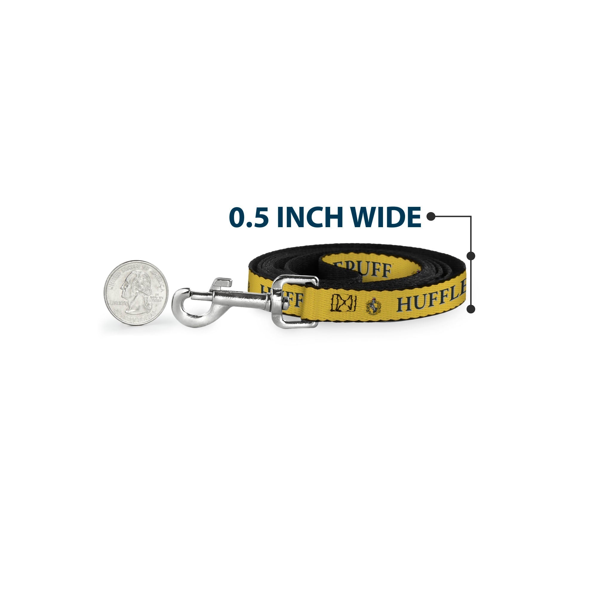 Dog Leash - Harry Potter HUFFLEPUFF & Crest Yellow/Black 