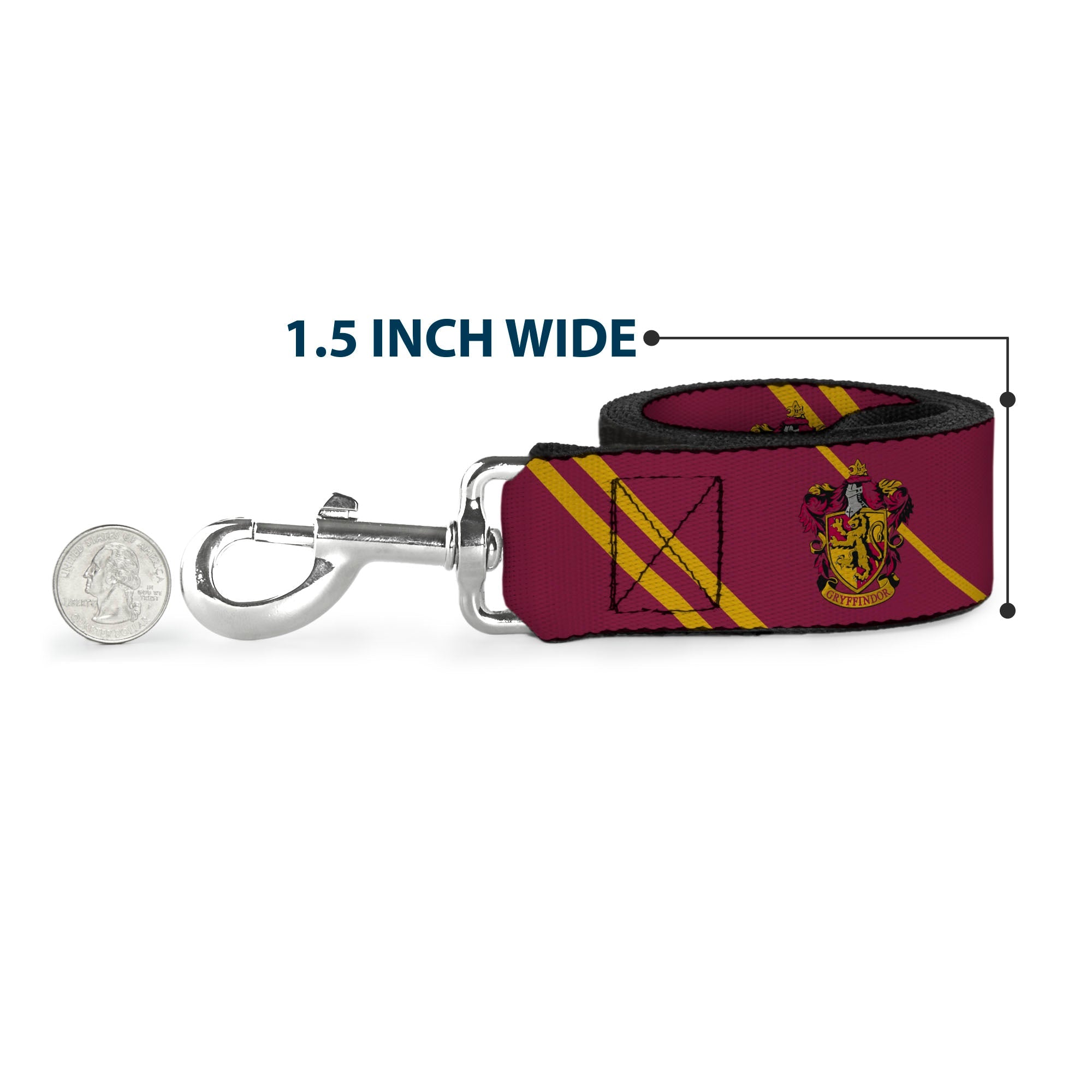 Dog Leash - GRYFFINDOR Crest/Stripe Burgundy/Gold