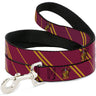 Dog Leash - GRYFFINDOR Crest/Stripe Burgundy/Gold