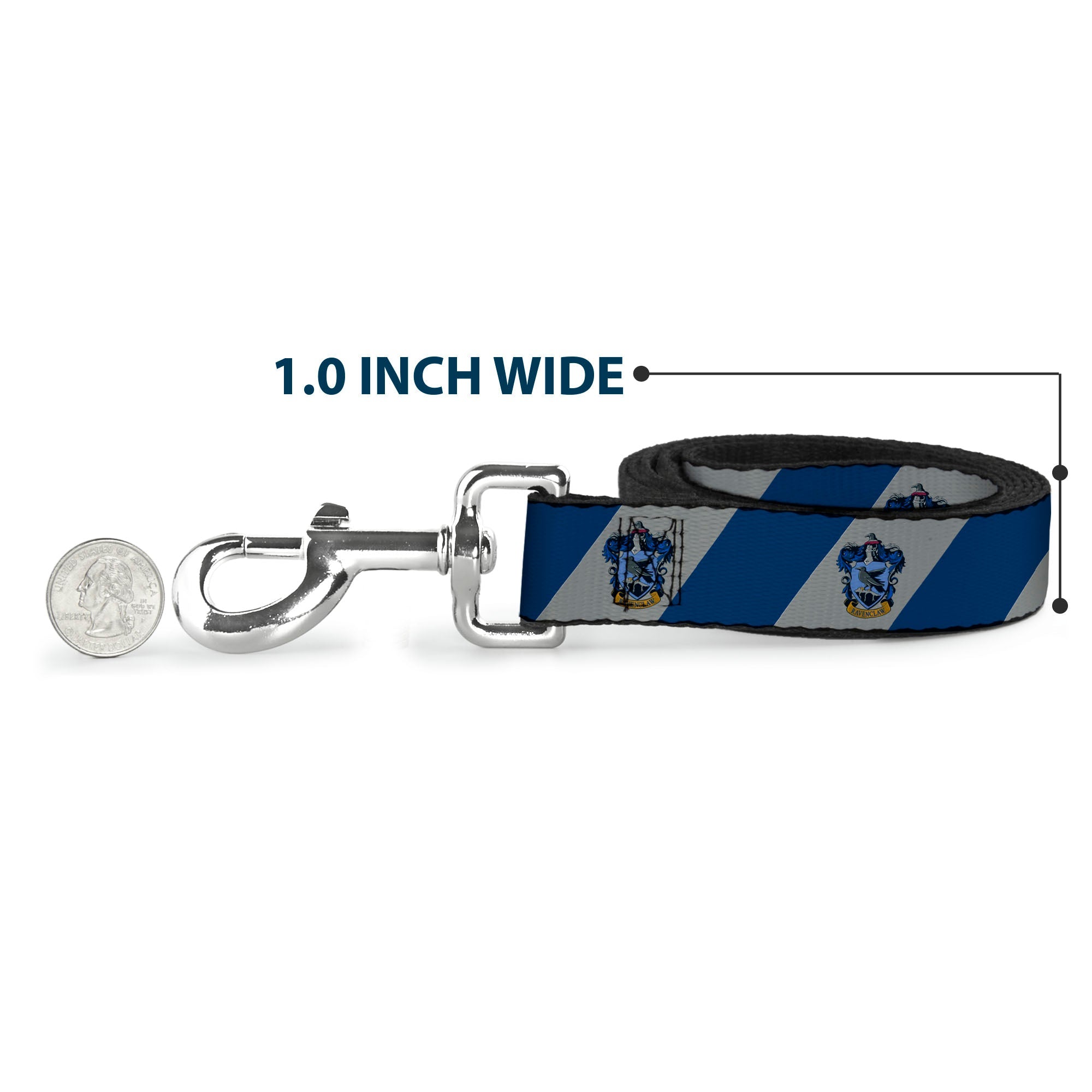 Dog Leash - RAVENCLAW Crest Diagonal Stripe Gray/Blue