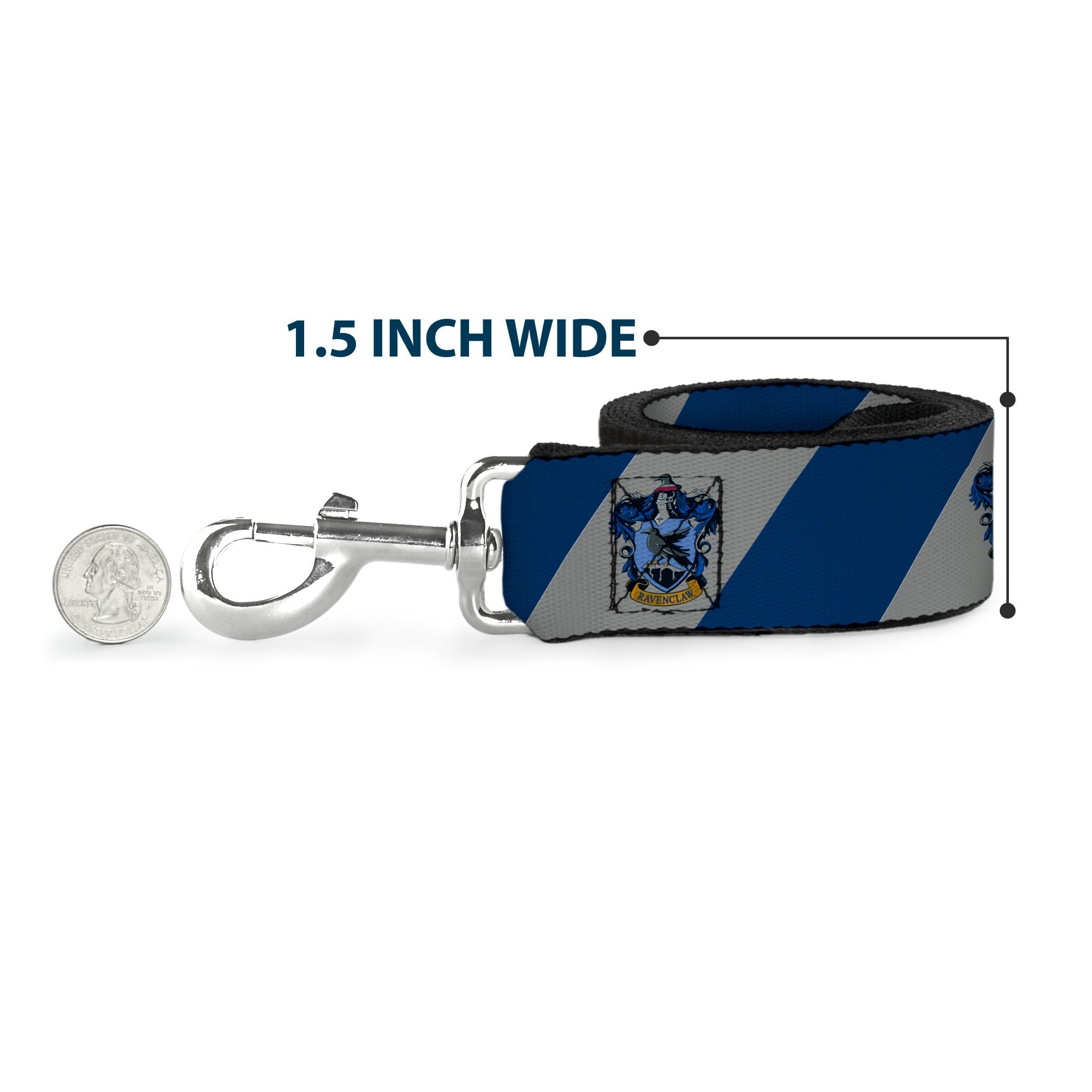 Dog Leash - RAVENCLAW Crest Diagonal Stripe Gray/Blue