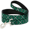 Dog Leash - Harry Potter Slytherin Crest Plaid Greens/Gray