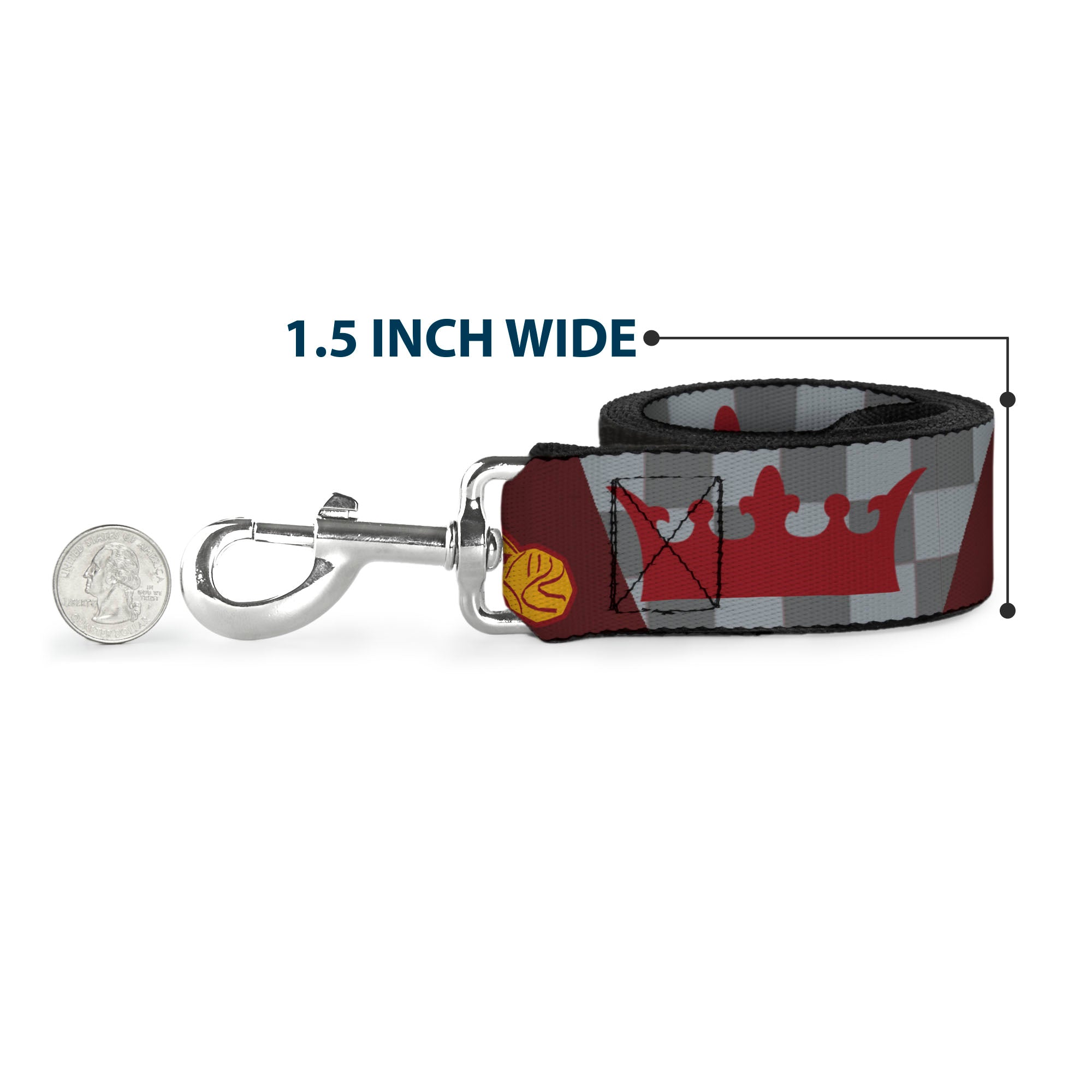 Dog Leash - Harry Potter GRYFFINDOR/Quiditch Ball/Crown Burgundy Red/Golds/Grays