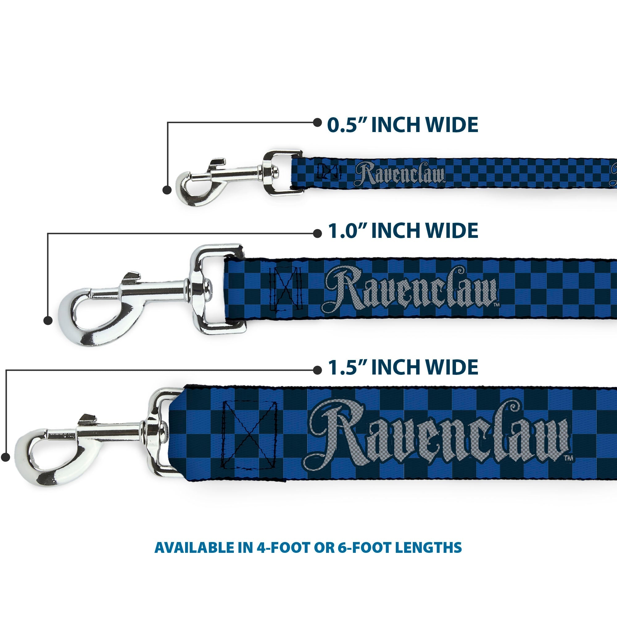 Dog Leash - Harry Potter RAVENCLAW Checker Blues/Grays - HT Animal Supply