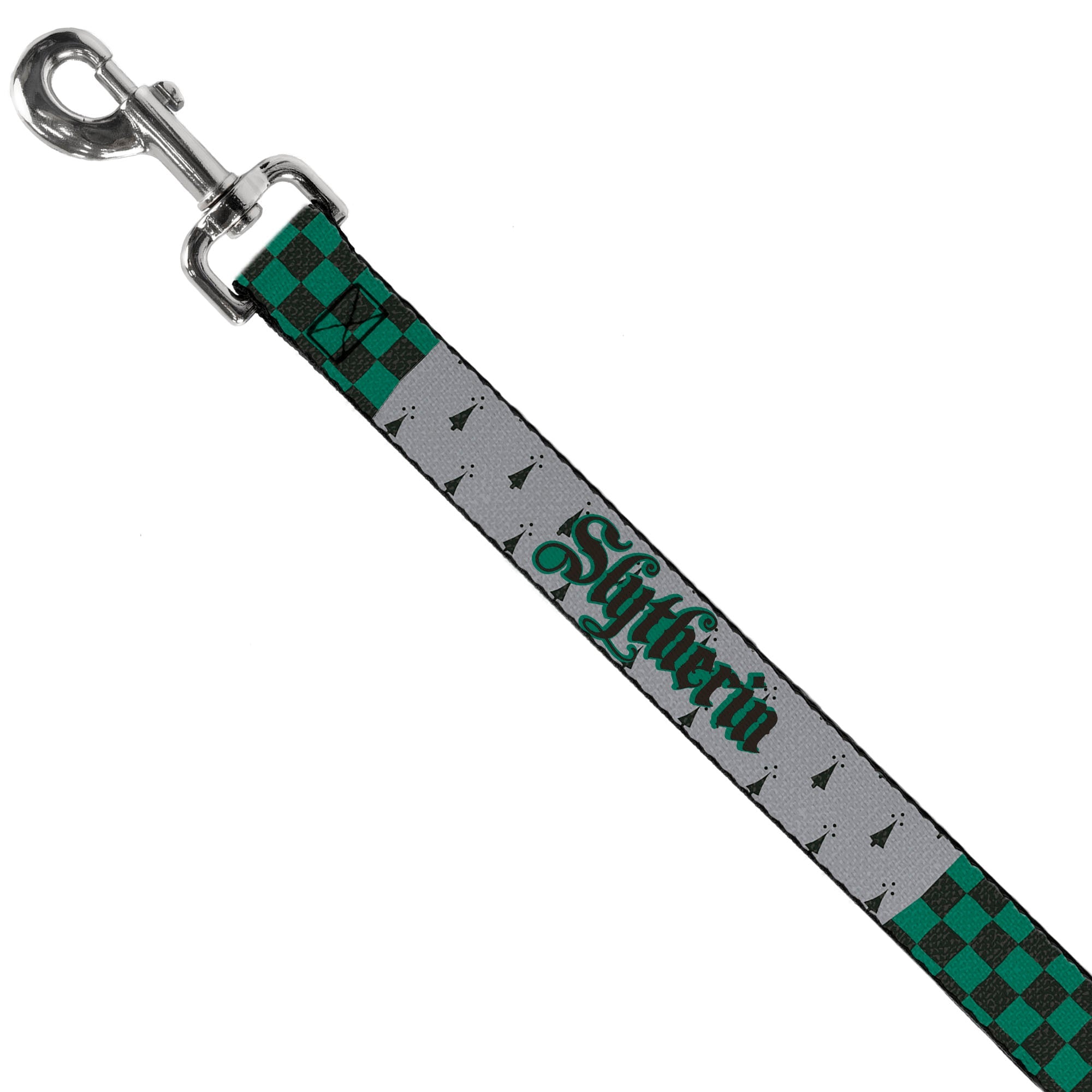 Dog Leash - Harry Potter SLYTHERIN/Checker Blocks Grays/Greens