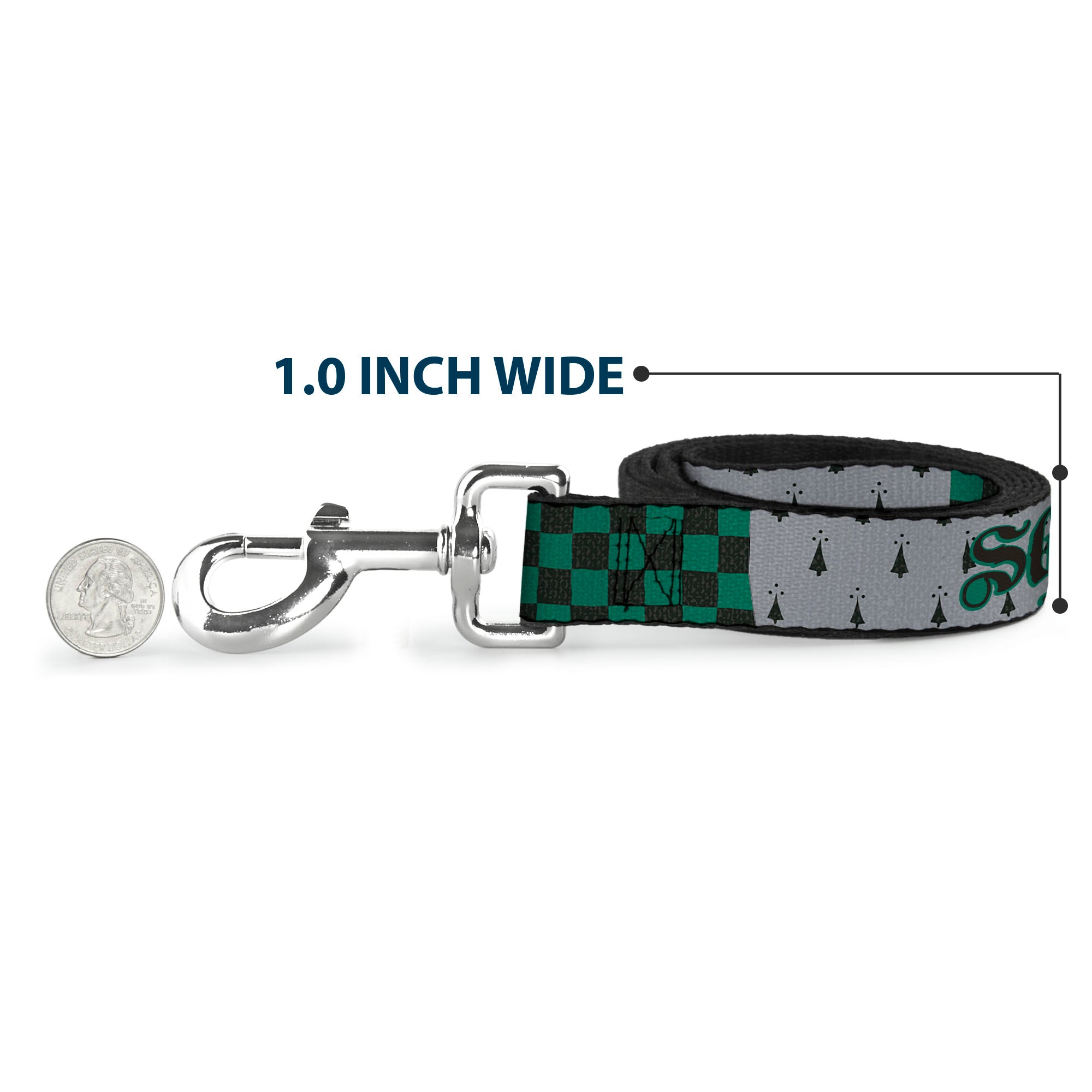 Dog Leash - Harry Potter SLYTHERIN/Checker Blocks Grays/Greens
