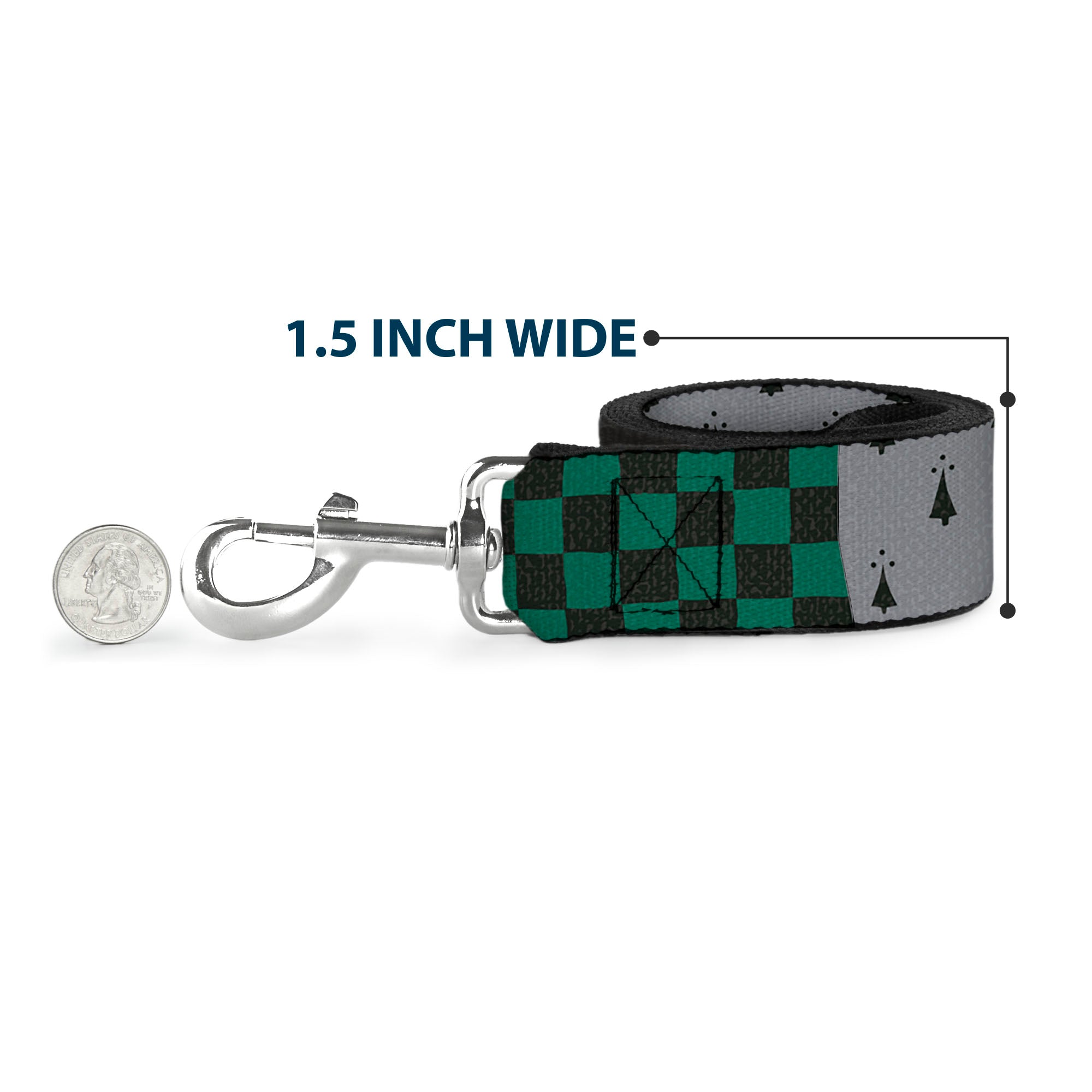 Dog Leash - Harry Potter SLYTHERIN/Checker Blocks Grays/Greens