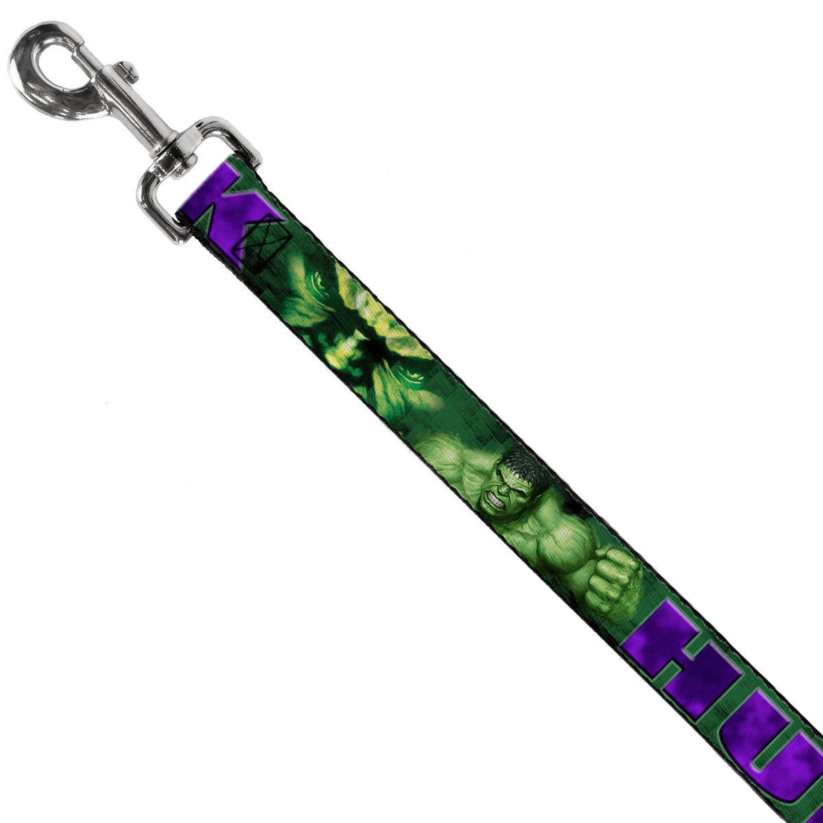 Dog Leash - HULK Face CLOSE-UP/Action Pose Greens/Purples 