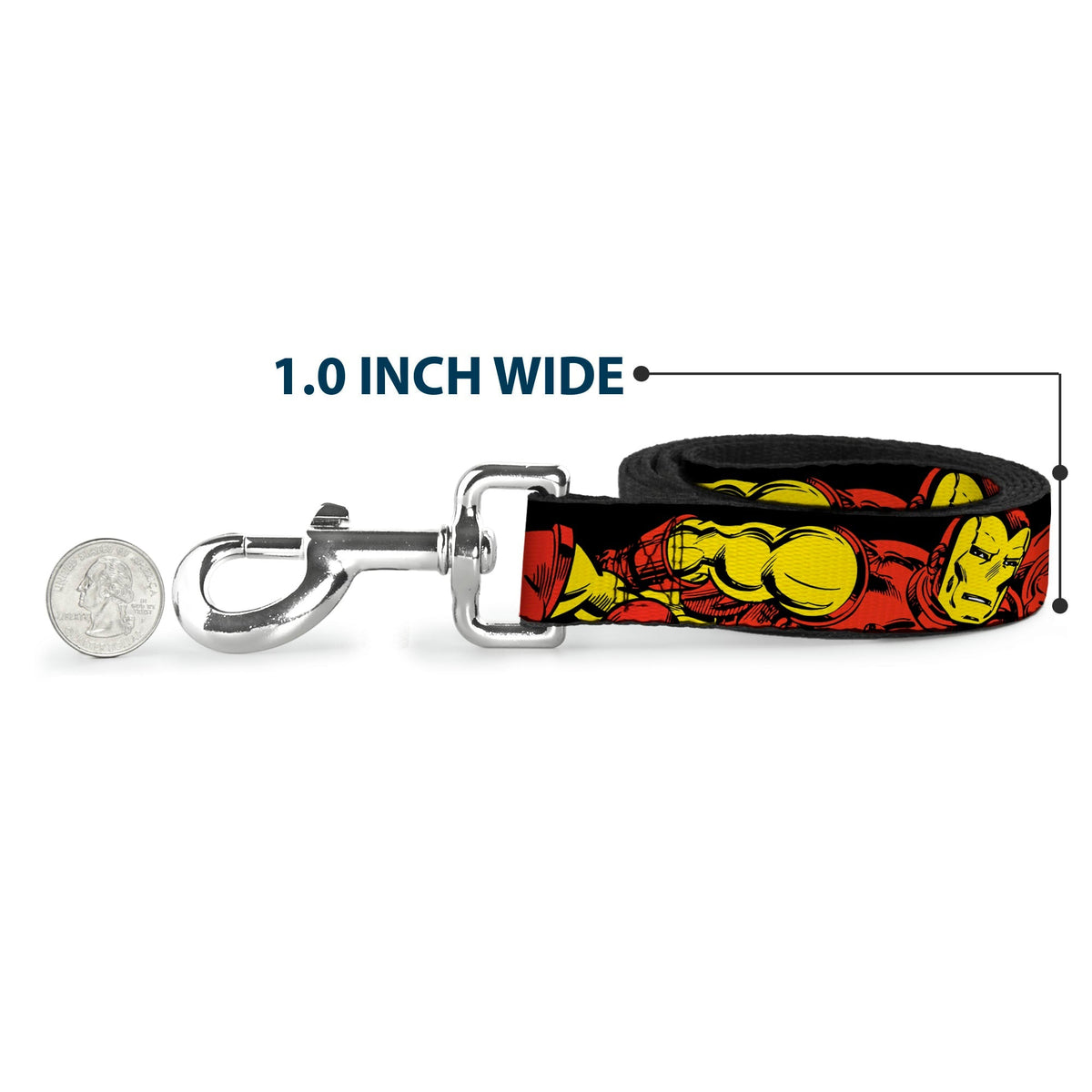 Dog Leash - THE INVINCIBLE IRON MAN Action Poses Black/Red/Yellow 