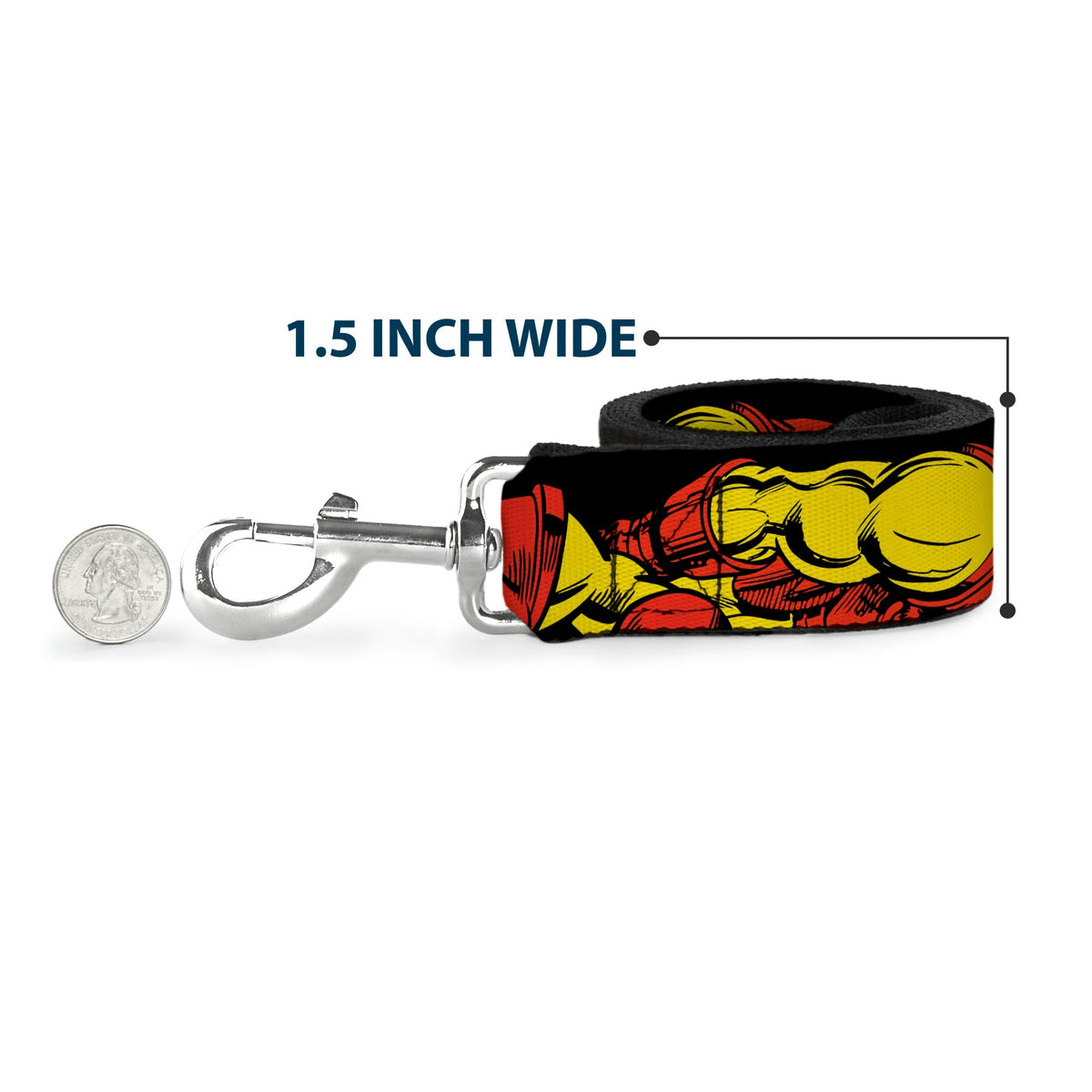 Dog Leash - THE INVINCIBLE IRON MAN Action Poses Black/Red/Yellow 