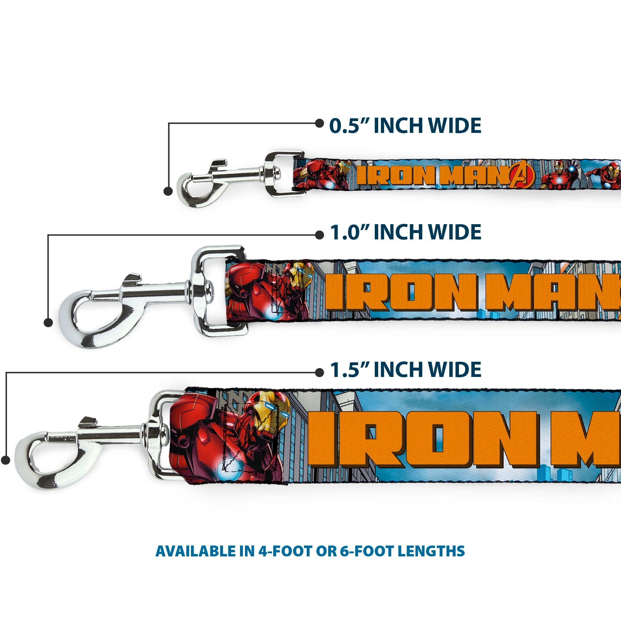 Dog Leash - IRON MAN w/Avengers Logo Cityscape 