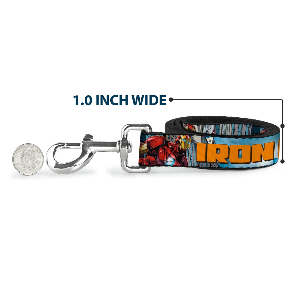 Dog Leash - IRON MAN w/Avengers Logo Cityscape 