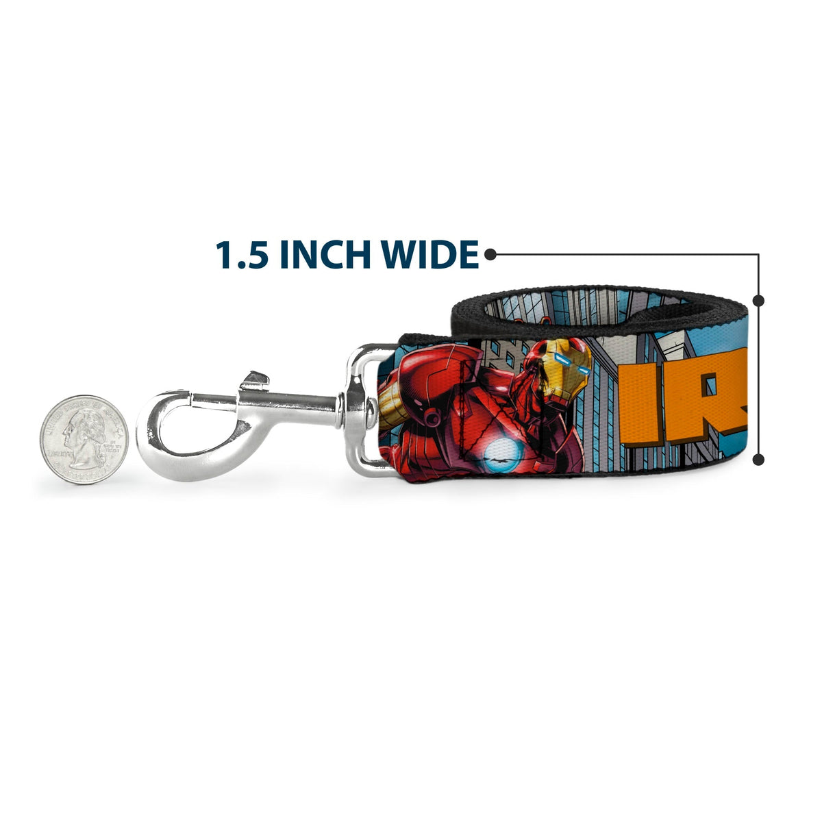 Dog Leash - IRON MAN w/Avengers Logo Cityscape 
