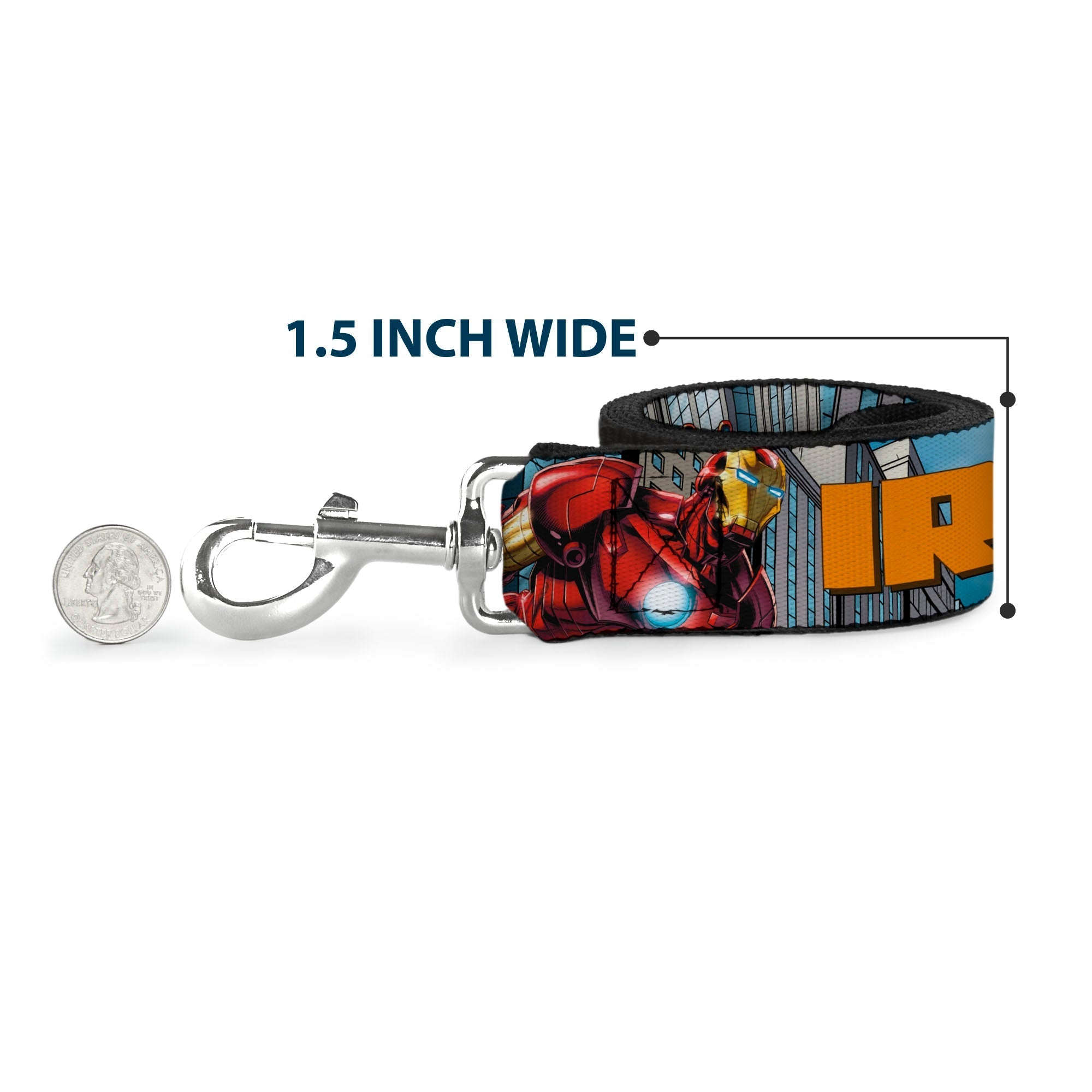 Dog Leash - IRON MAN w/Avengers Logo Cityscape 