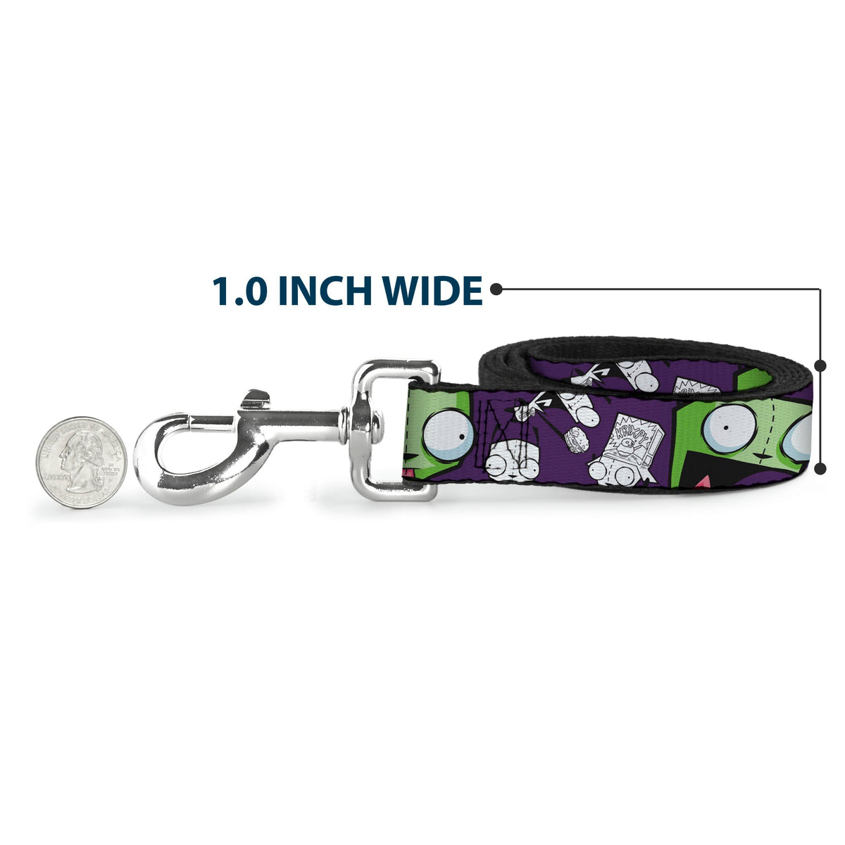 Dog Leash - Invader Zim GIR Poses and Sketch Purple 
