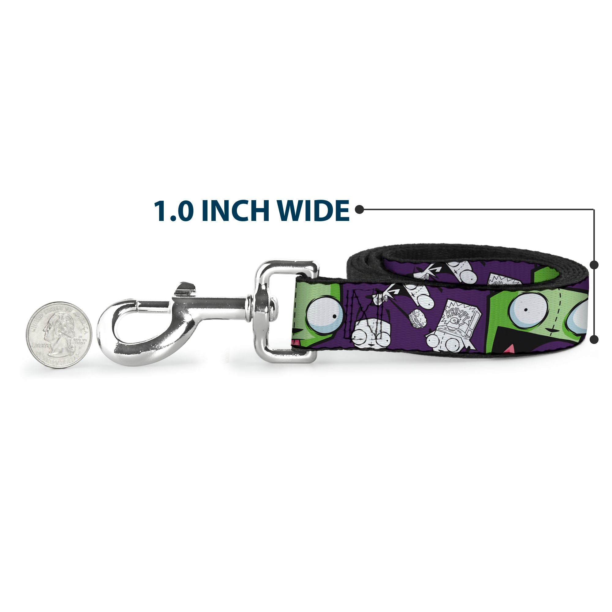 Dog Leash - Invader Zim GIR Poses and Sketch Purple 