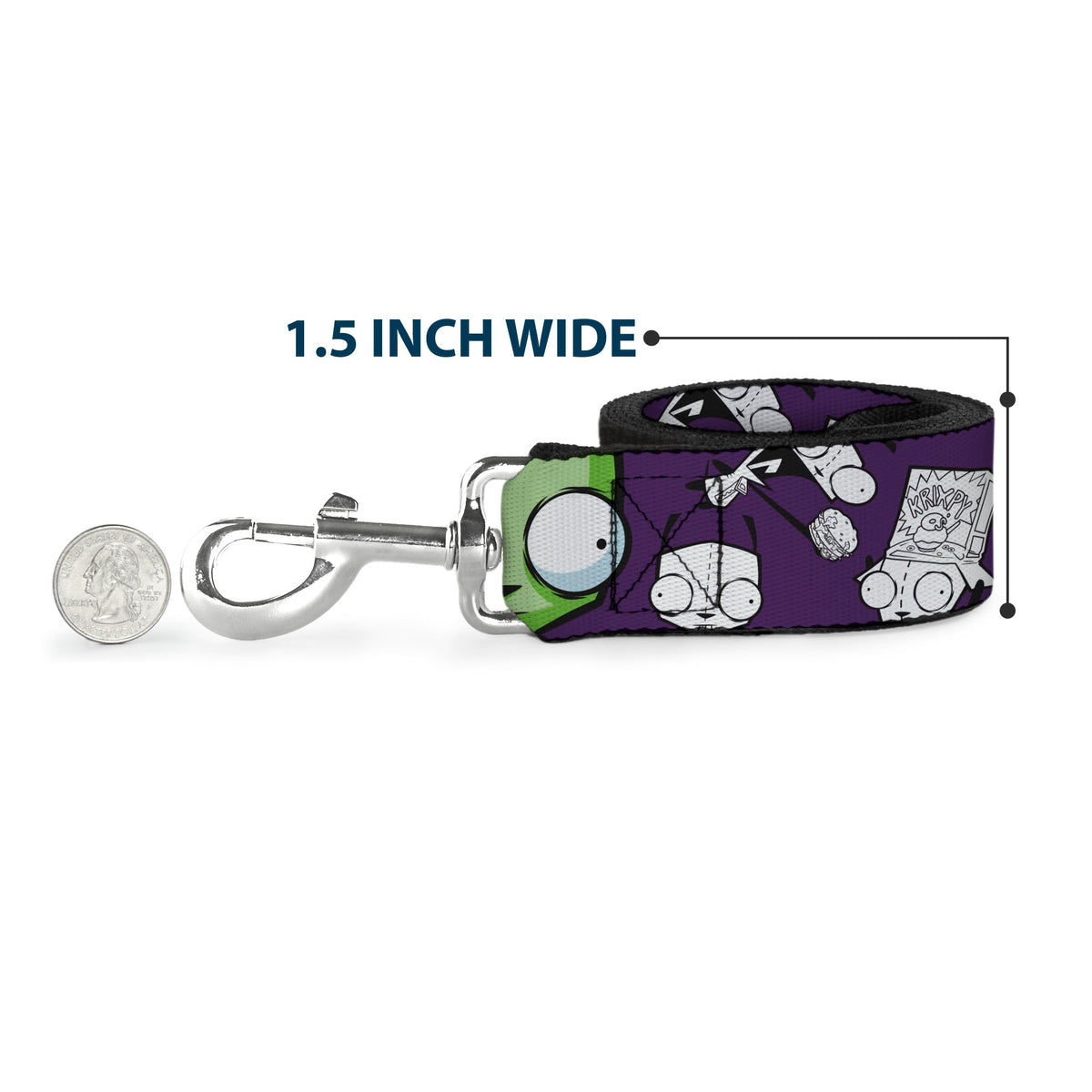 Dog Leash - Invader Zim GIR Poses and Sketch Purple 