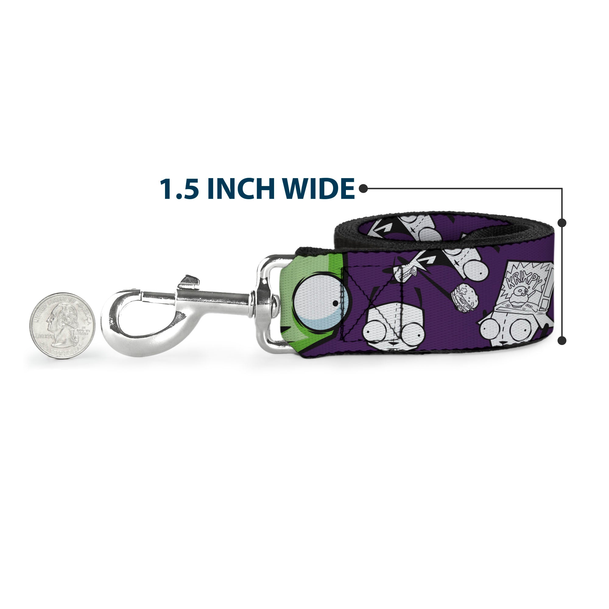 Dog Leash - Invader Zim GIR Poses and Sketch Purple 