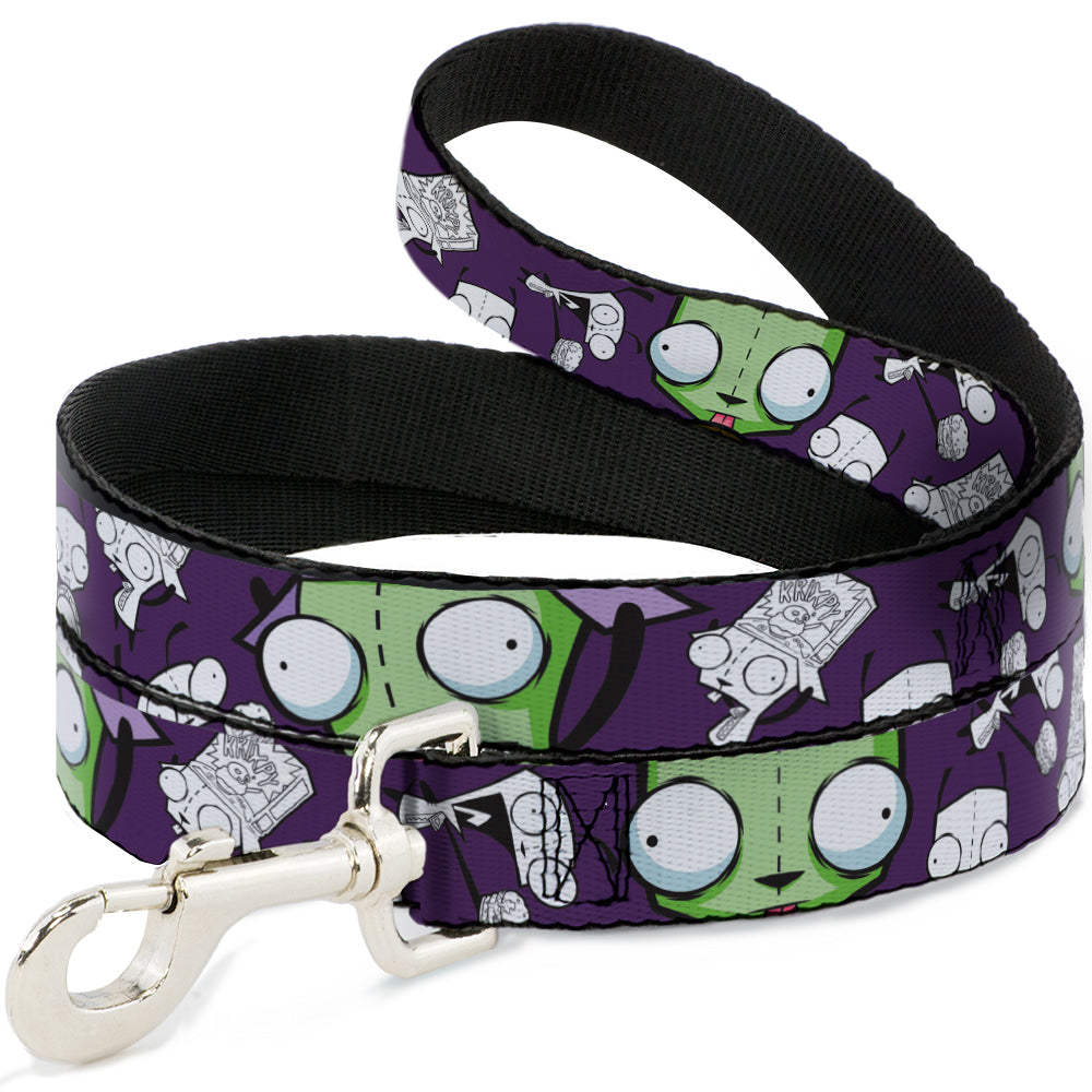 Dog Leash - Invader Zim GIR Poses and Sketch Purple 