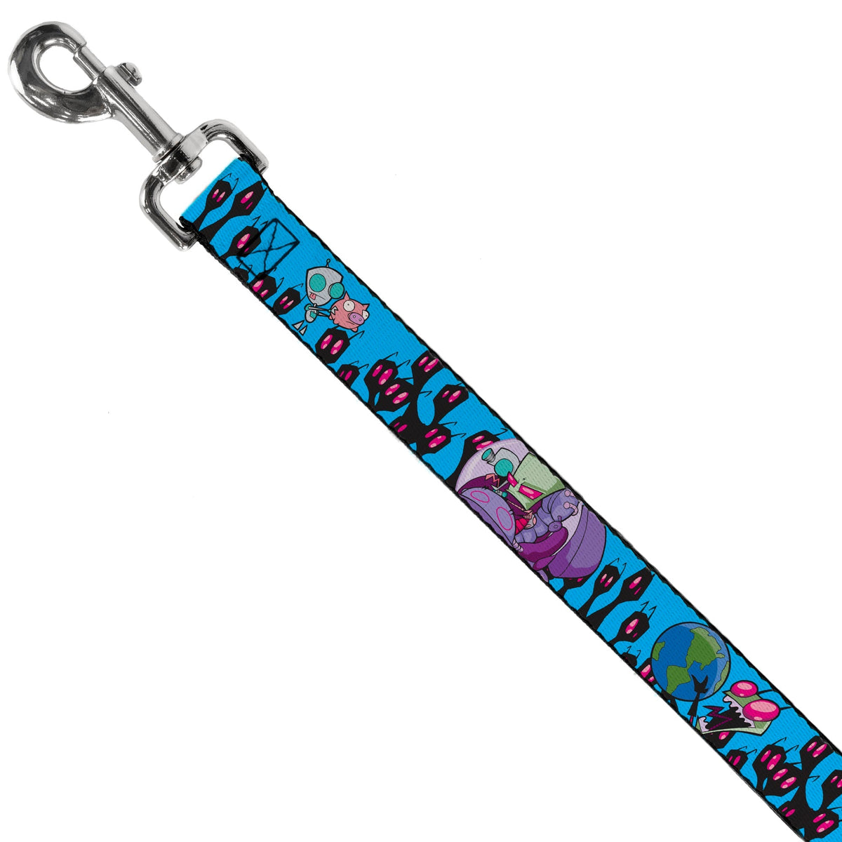 Dog Leash - Invader Zim GIR and Piggy Rule the World Poses Blue 