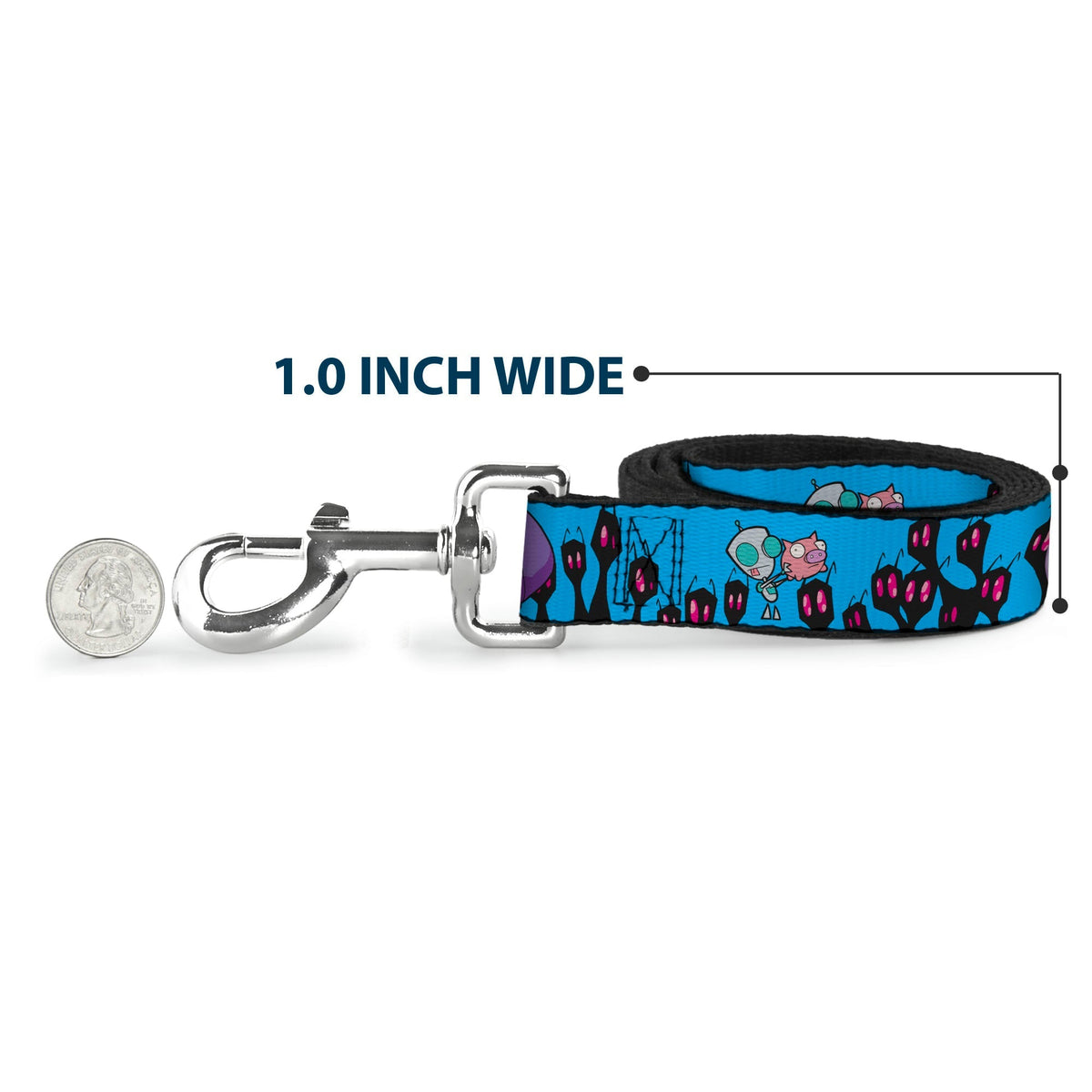 Dog Leash - Invader Zim GIR and Piggy Rule the World Poses Blue 