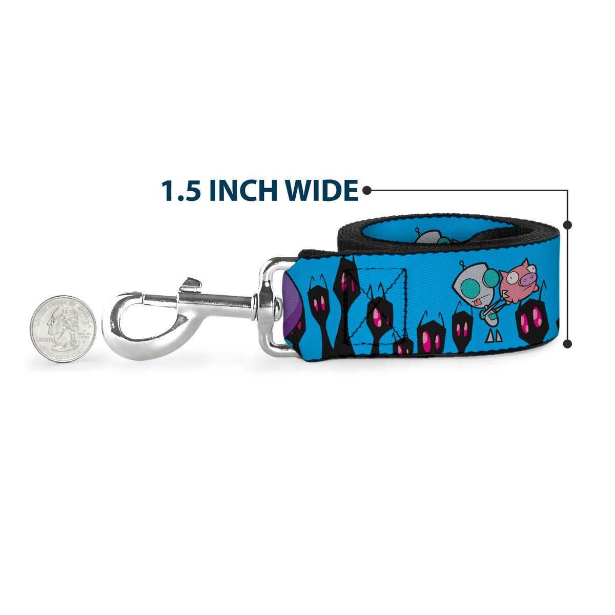 Dog Leash - Invader Zim GIR and Piggy Rule the World Poses Blue 